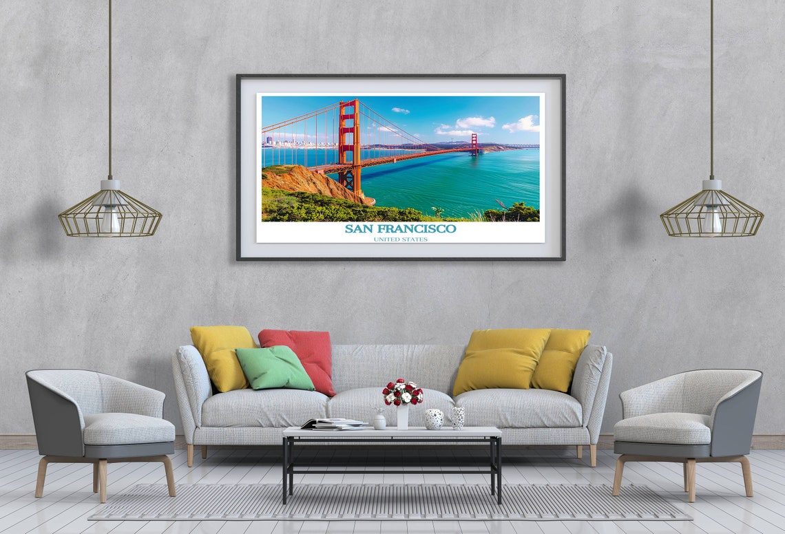 Golden Gate Bridge San Francisco Panoramic Travel Poster Art - Image 4