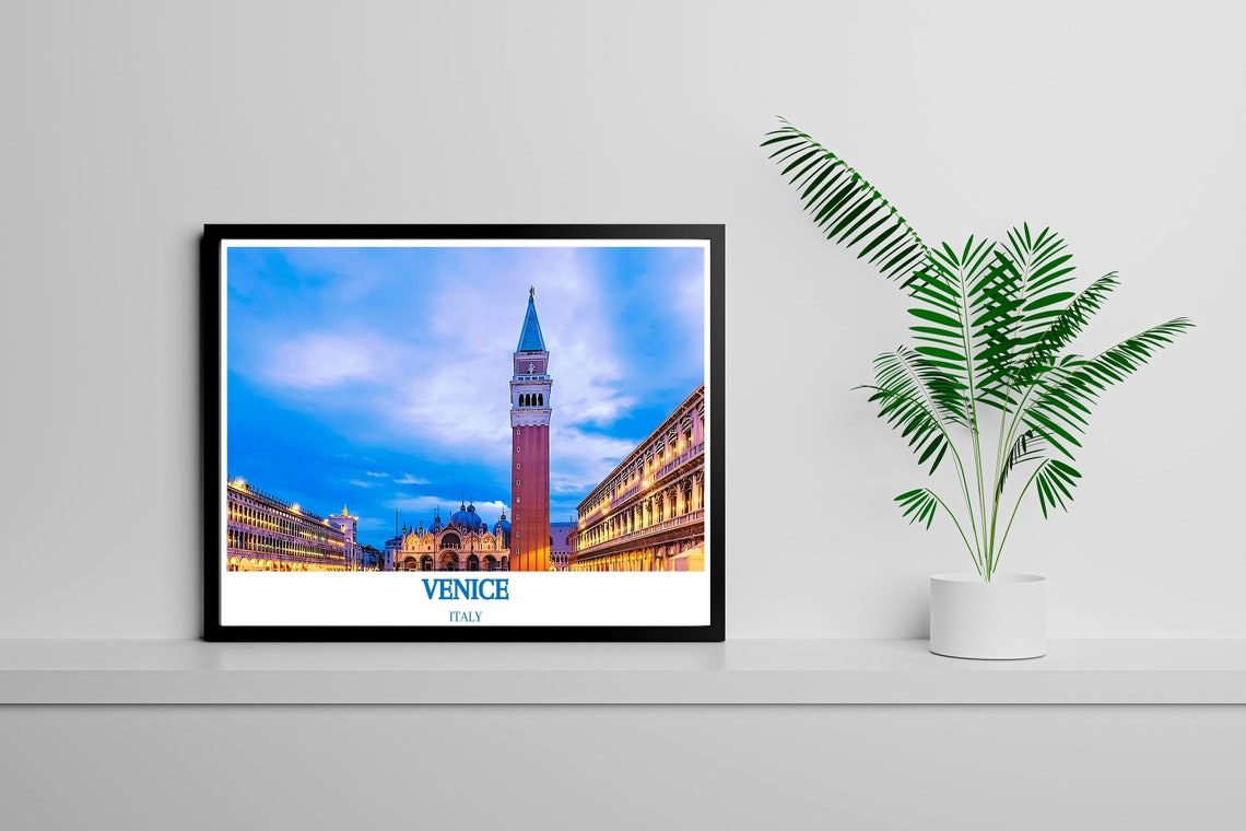 Venice St Marks Square Campanile Twilight Italy Landmark Poster - Image 2