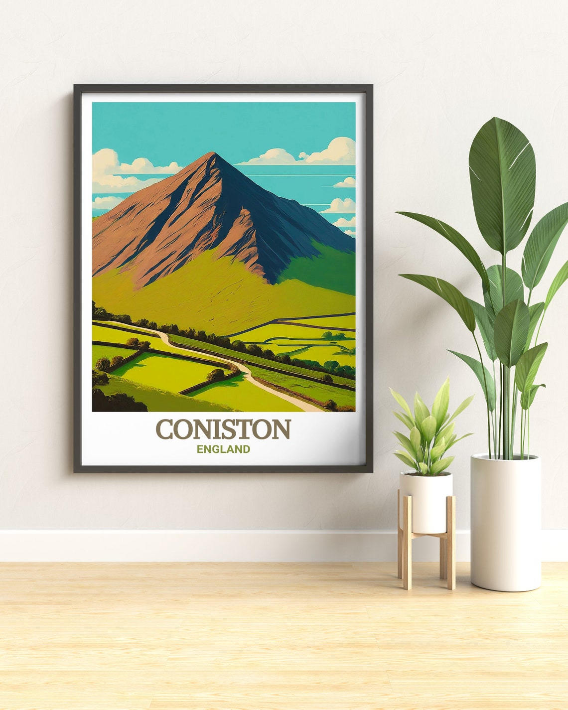 The Old Man Of Coniston Mountain Lake District England Travel Poster - Image 3