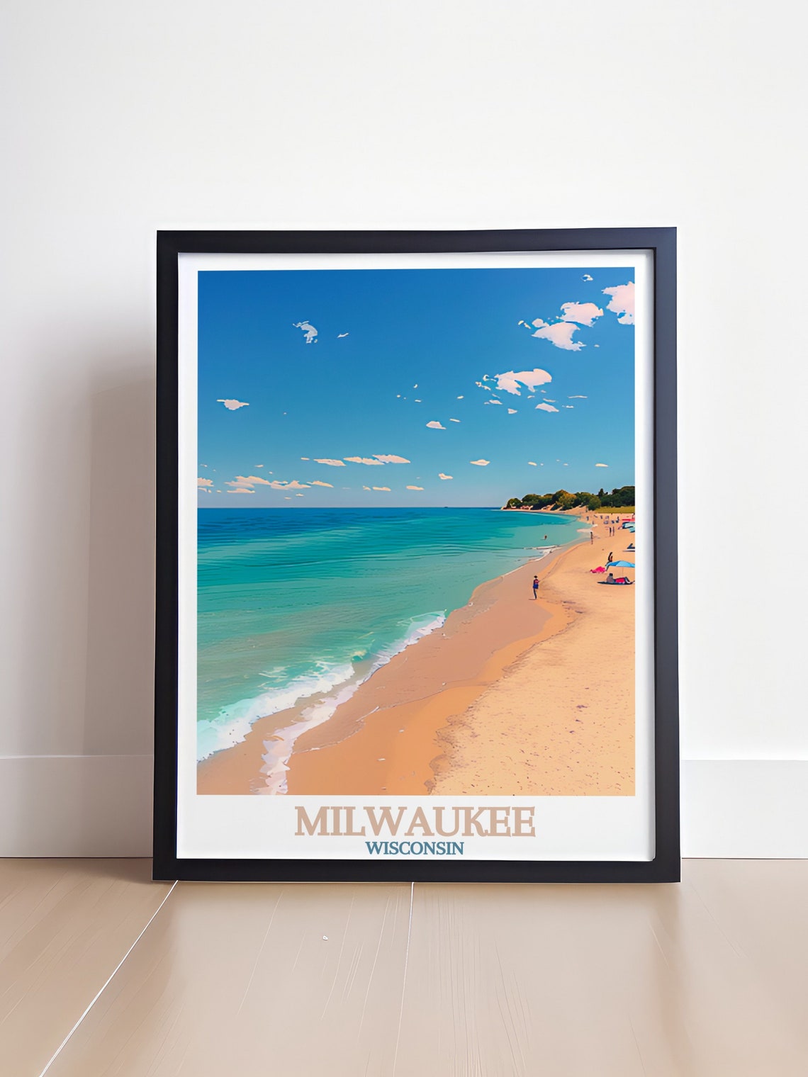 Milwaukee Wall Art Lake Michigan Poster And Personalized Gifts Lake Michigan Travel Poster Milwaukee Gifts Milwaukee Decor - Image 4