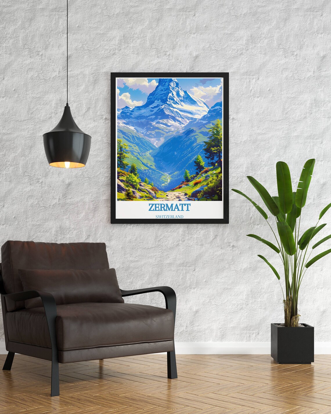 Zermatt Switzerland Matterhorn Alpine Valley Summer View Poster - Image 2