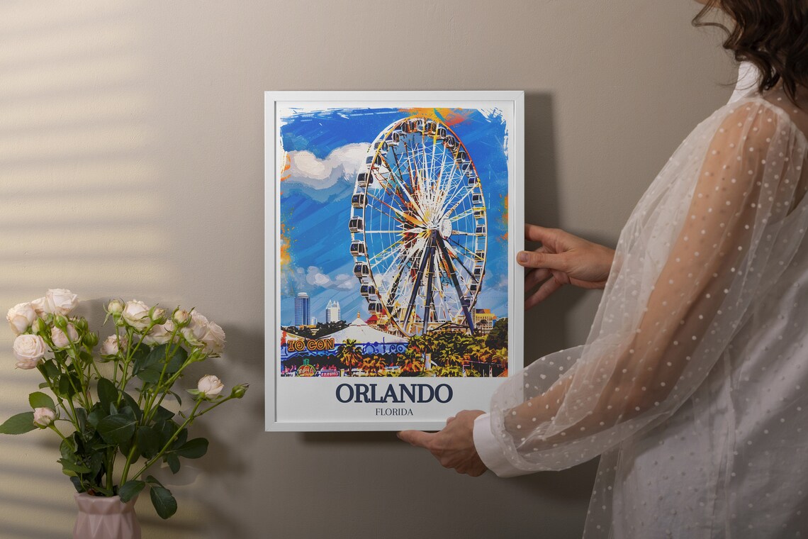 Orlando Florida Orlando Eye Ferris Wheel Icon Park Blue Sky Poster - Image 2