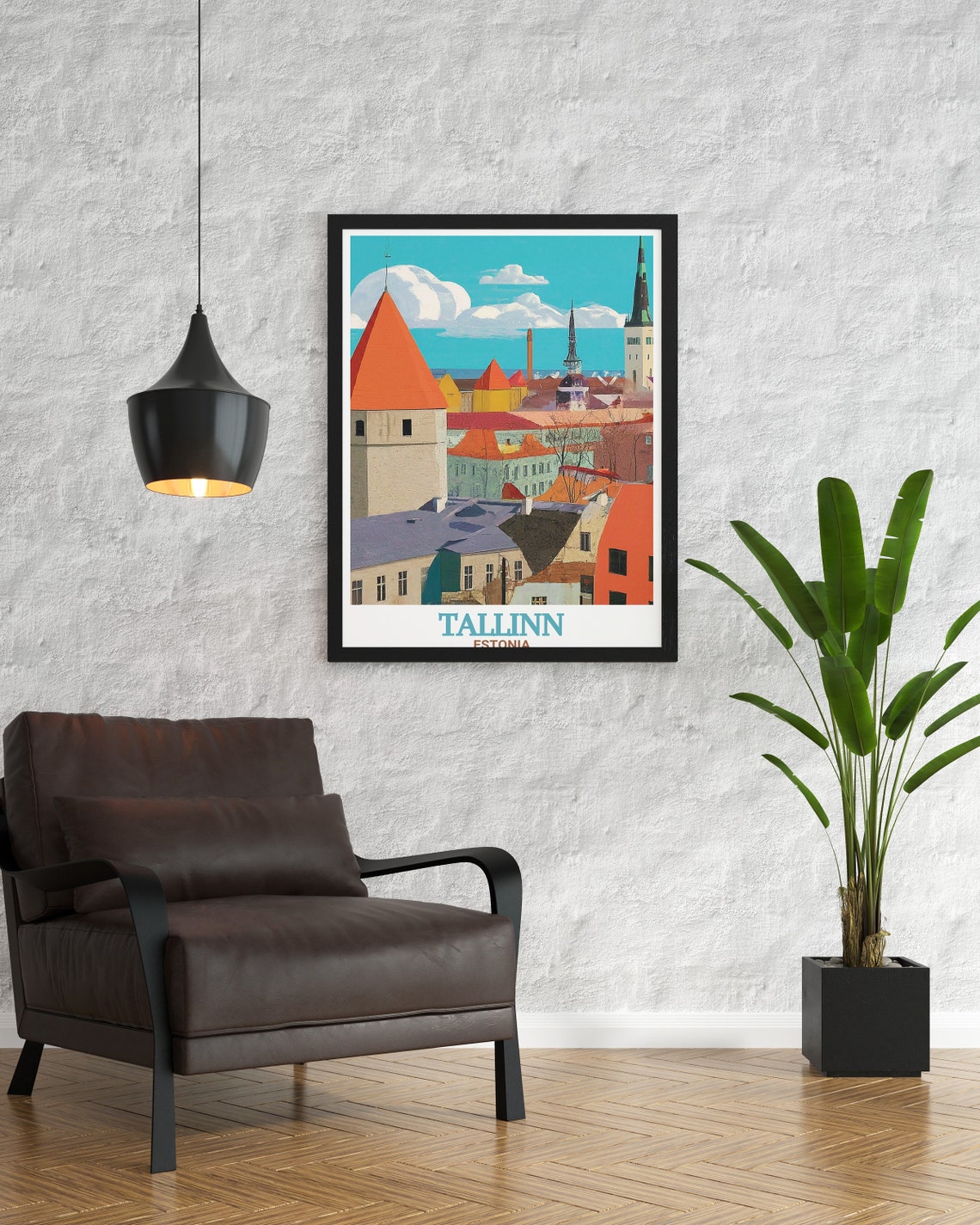 Tallinn Estonia Travel Print Tallinn Old Town Travel Poster Tallinn Old Town Travel Print Estonia Artwork Collection - Image 3