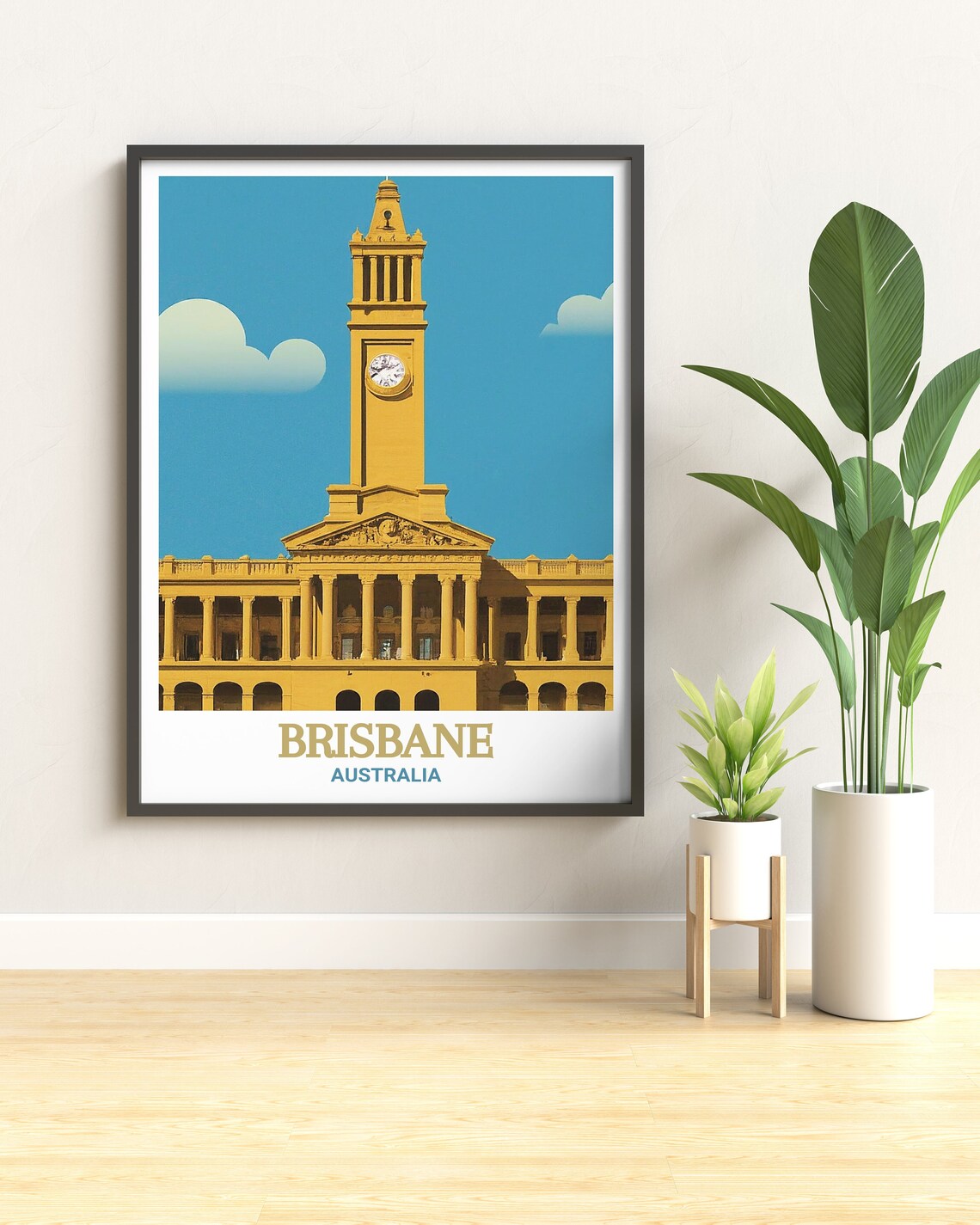 Brisbane Australia Historic City Hall Clock Tower Landmark Poster - Image 3