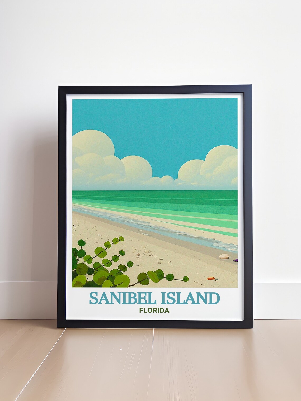 Sanibel Island Bowmans Beach Sea Grapes Florida Coastal Art Poster - Image 4