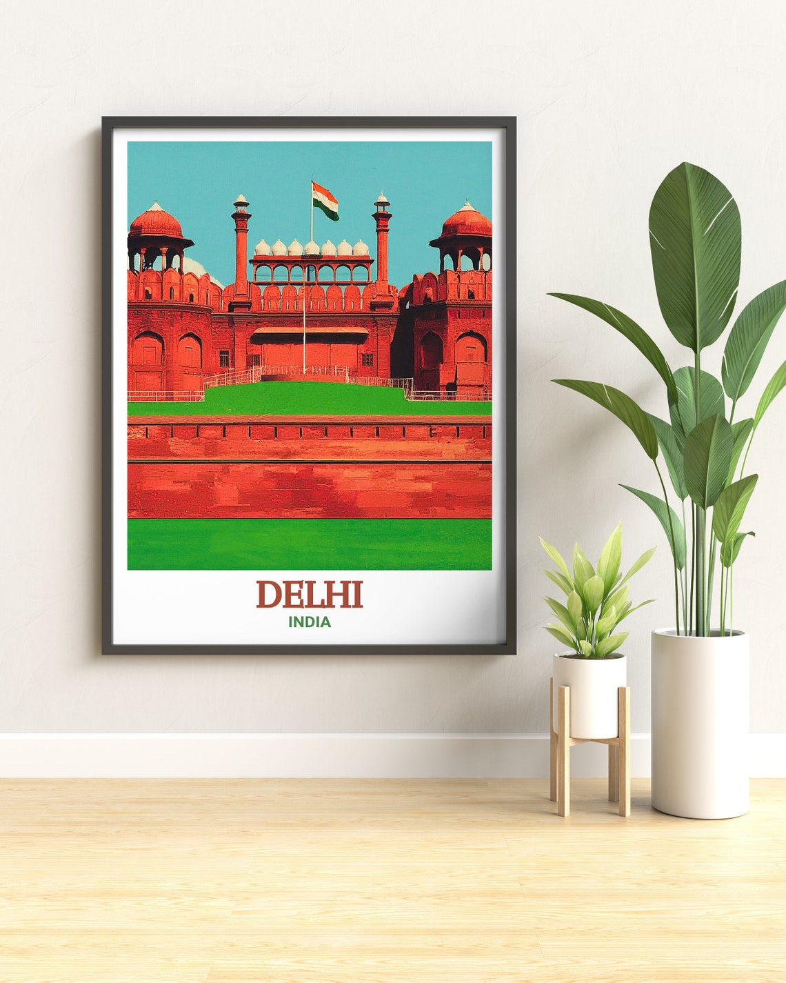 Delhi Travel Print Red Fort Decor Delhi Wall Art Red Fort Travel Print Red Fort Poster Red Fort Travel Poster Delhi Decor - Image 2