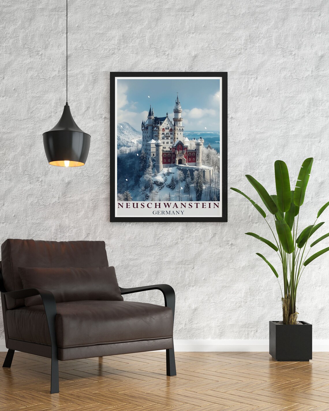 Neuschwanstein Castle Germany Winter Snowy Fairytale Dream Poster - Image 2
