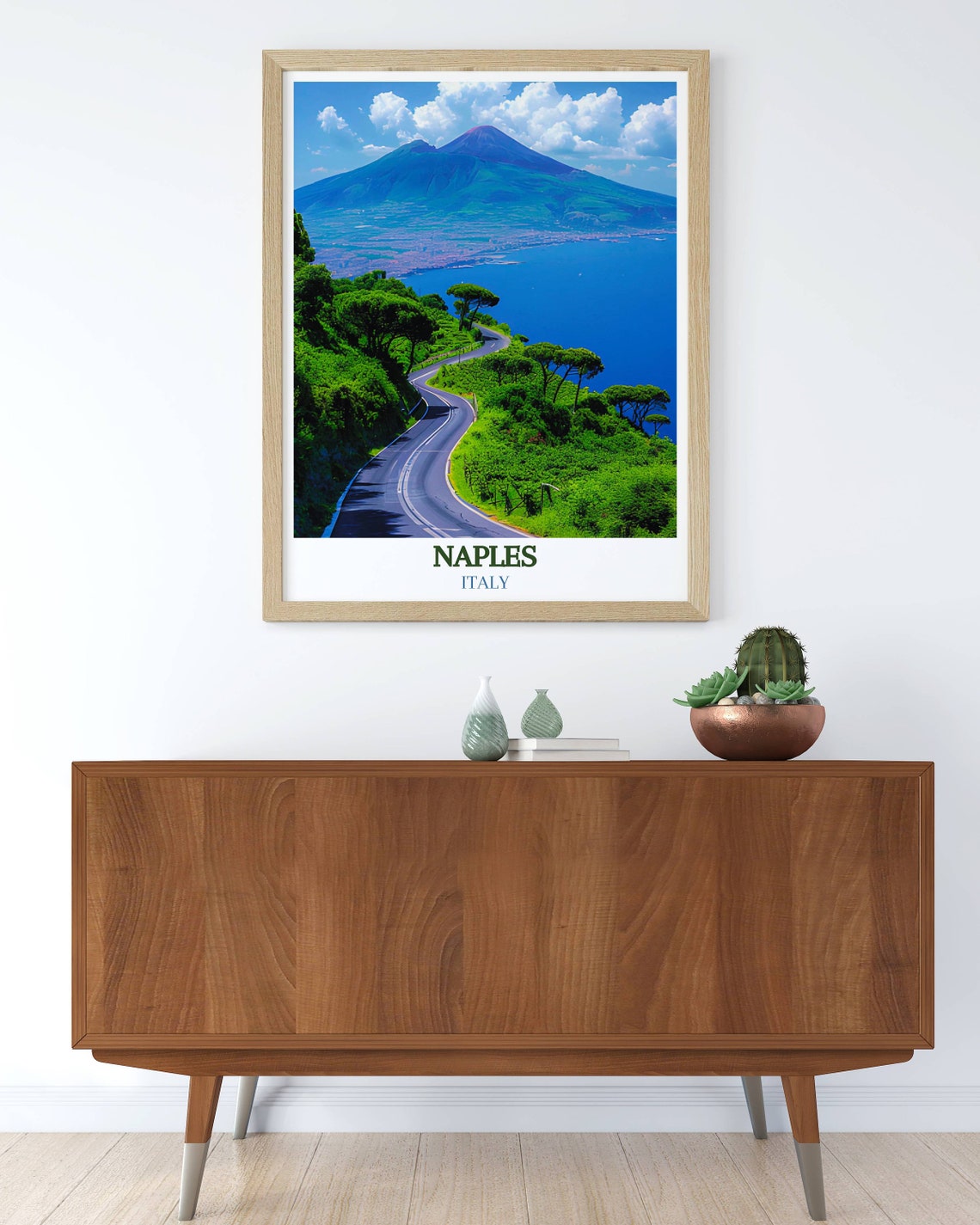 Naples Italy Winding Coastal Road Overlooking Mount Vesuvius Poster - Image 3
