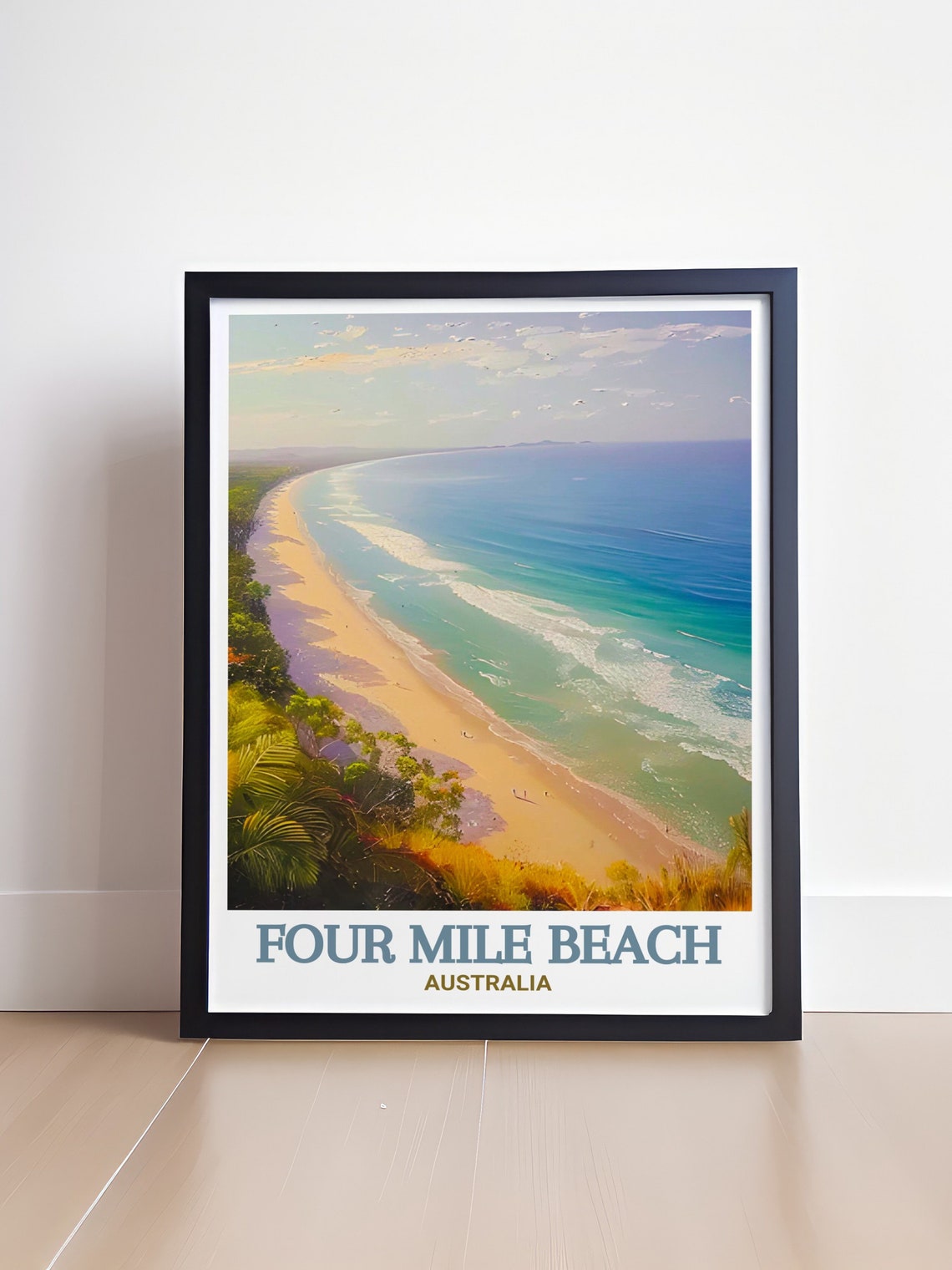 Four Mile Beach Australia Aerial Coastal View Vintage Travel Poster - Image 4