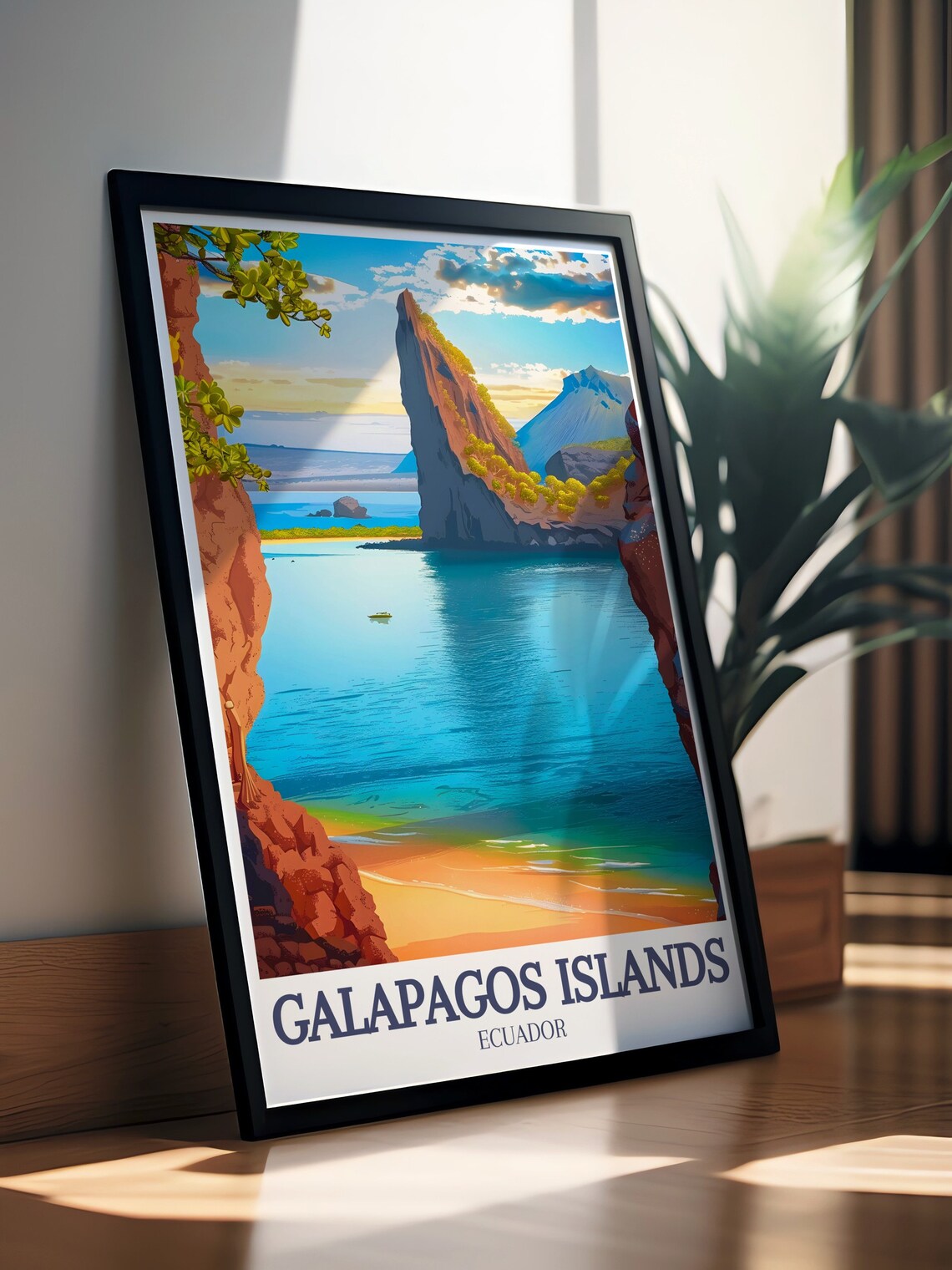 Galapagos Pinnacle Rock Bartolome Island Ecuador Travel Poster - Image 3