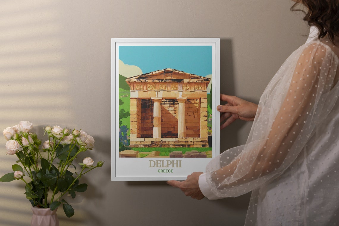 Athenian Treasury Building At Delphi Greece Vintage Travel Poster - Image 3