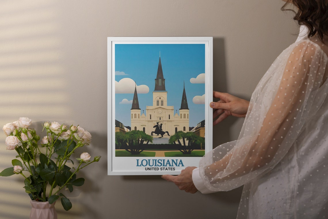 Louisiana Art Prints St Louis Cathedral Wall Art New Orleans French Quarter Travel Posters French Quarter Travel Posters - Image 3