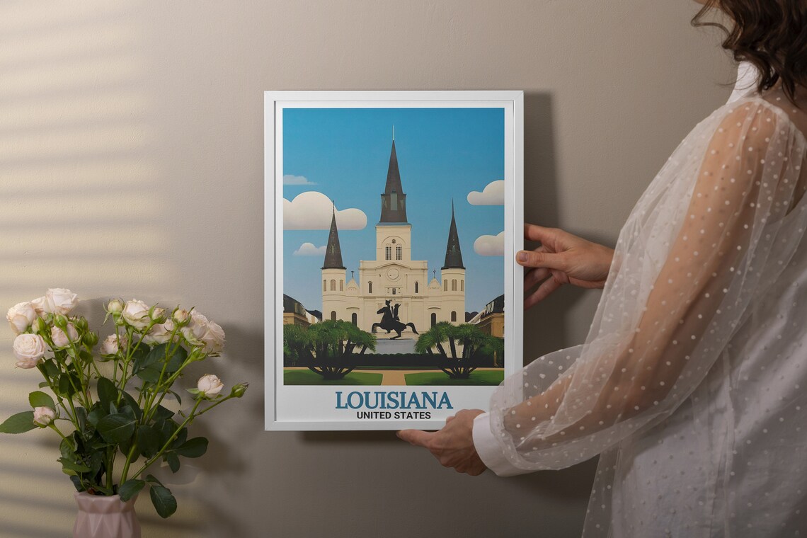 St. Louis Cathedral in the French Quarter New Orleans Travel Poster - Image 3