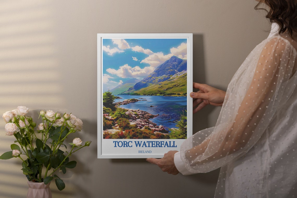 Torc Waterfall Ireland Killarney Mountain Lake Scenic View Poster - Image 2