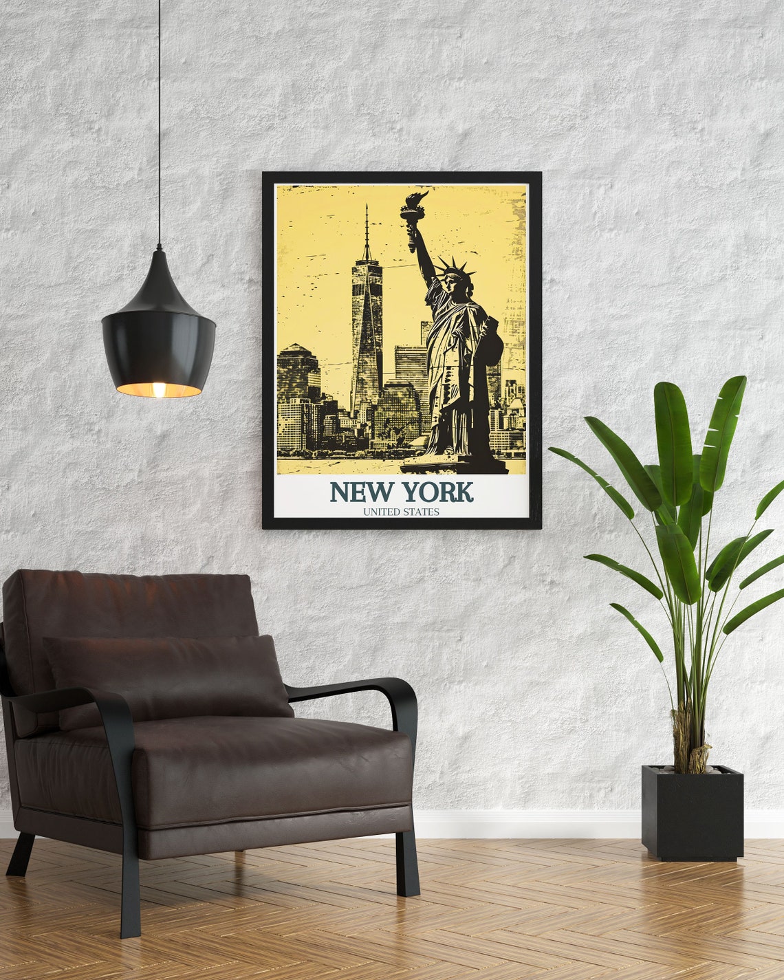 New York Print Statue Of Liberty Art Print Relaxing Ellis Island City Art Cultural Travel Gift New York Travel Decor City Artwork - Image 3
