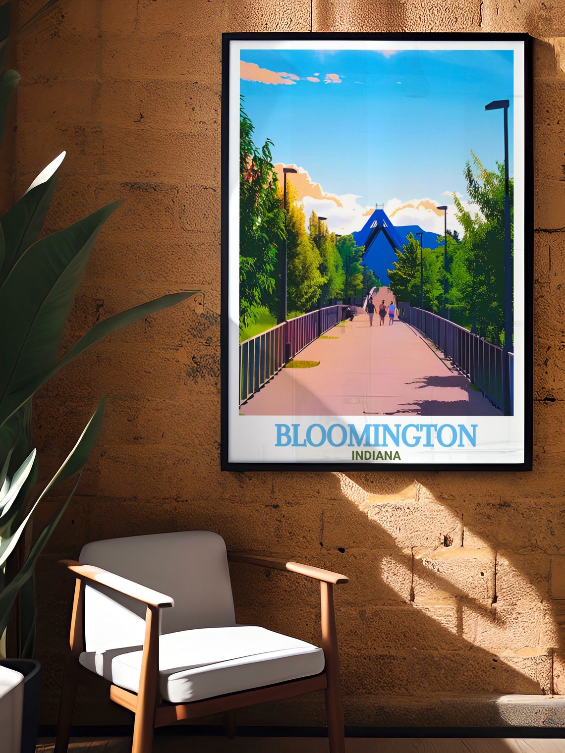Bloomington Indiana B Line Trail Pedestrian Bridge Travel Poster - Image 3