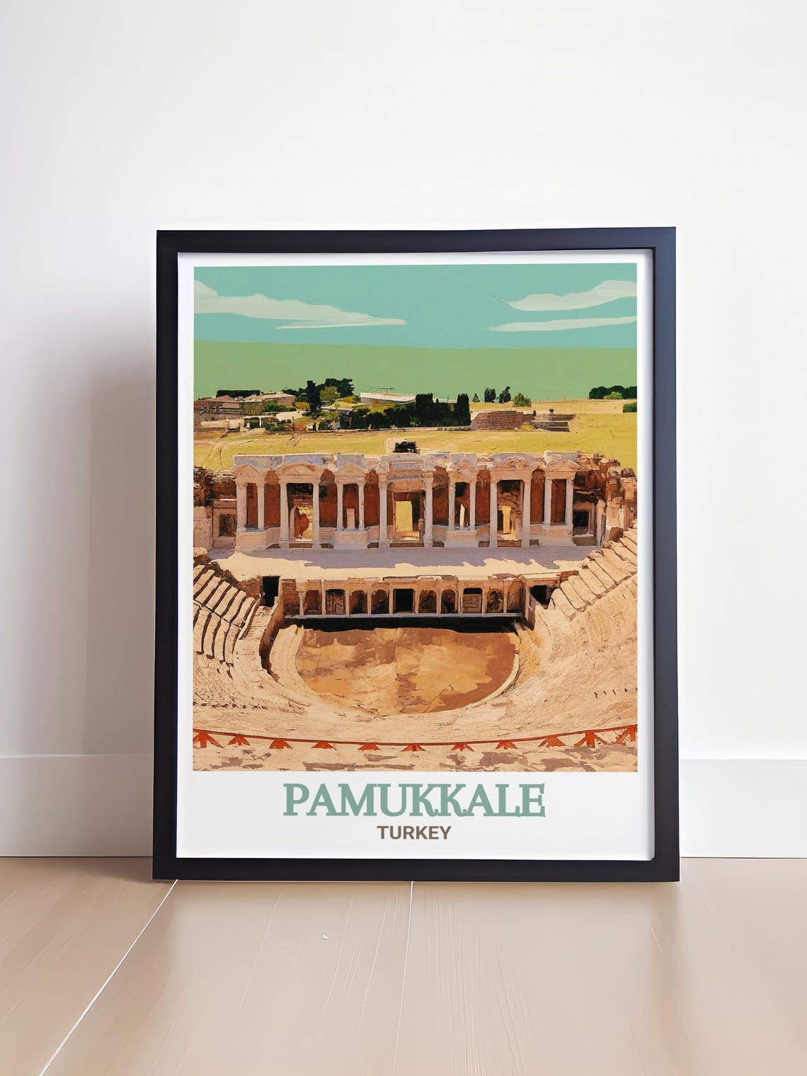 Hierapolis Ancient Roman Theatre Pamukkale Turkey Travel Poster - Image 4