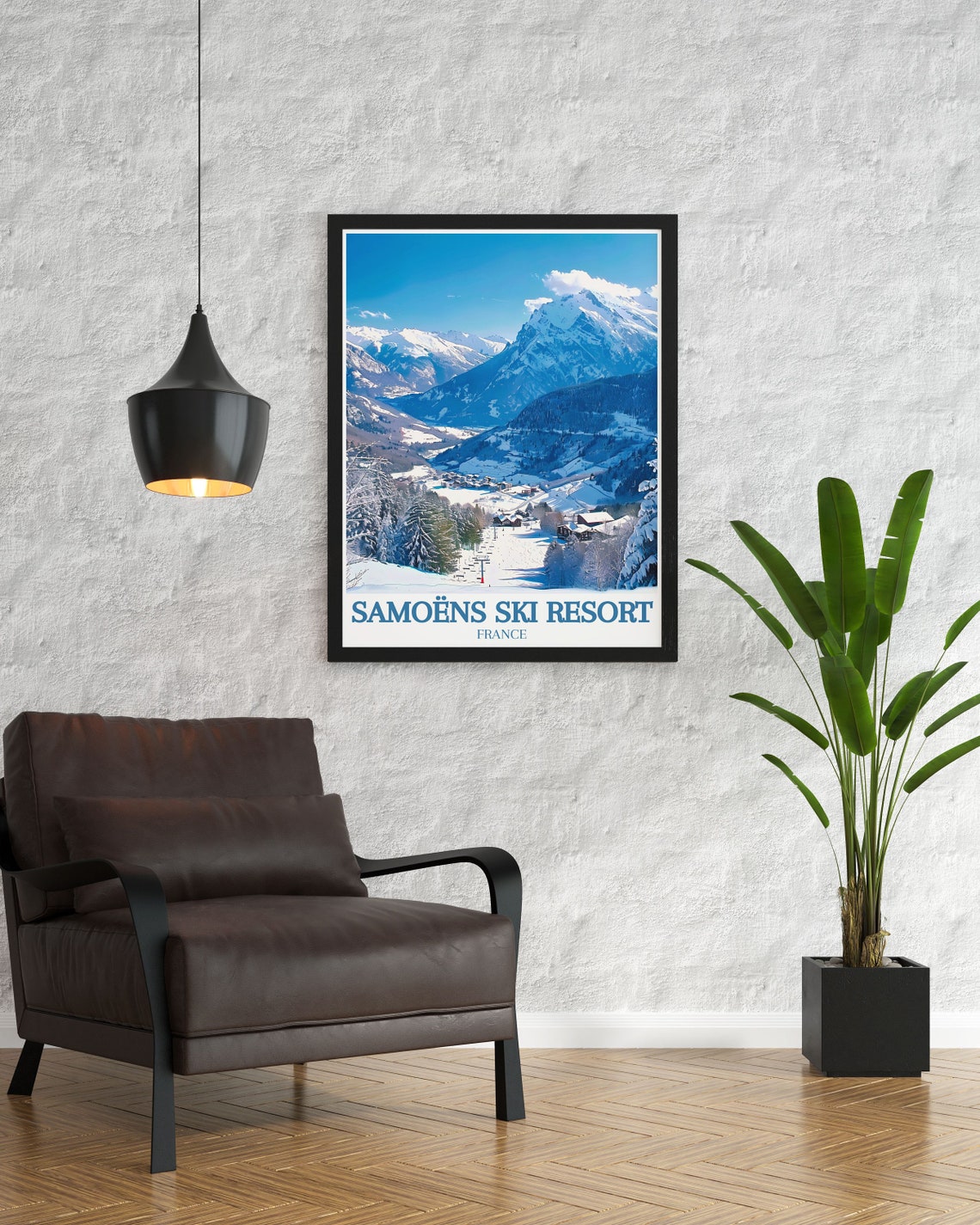 Samoens Wall Art Mont Blanc Grand Massif French Alps Decor Mont Blanc Grand Massif French Alps Art French Alps Travel Poster - Image 2