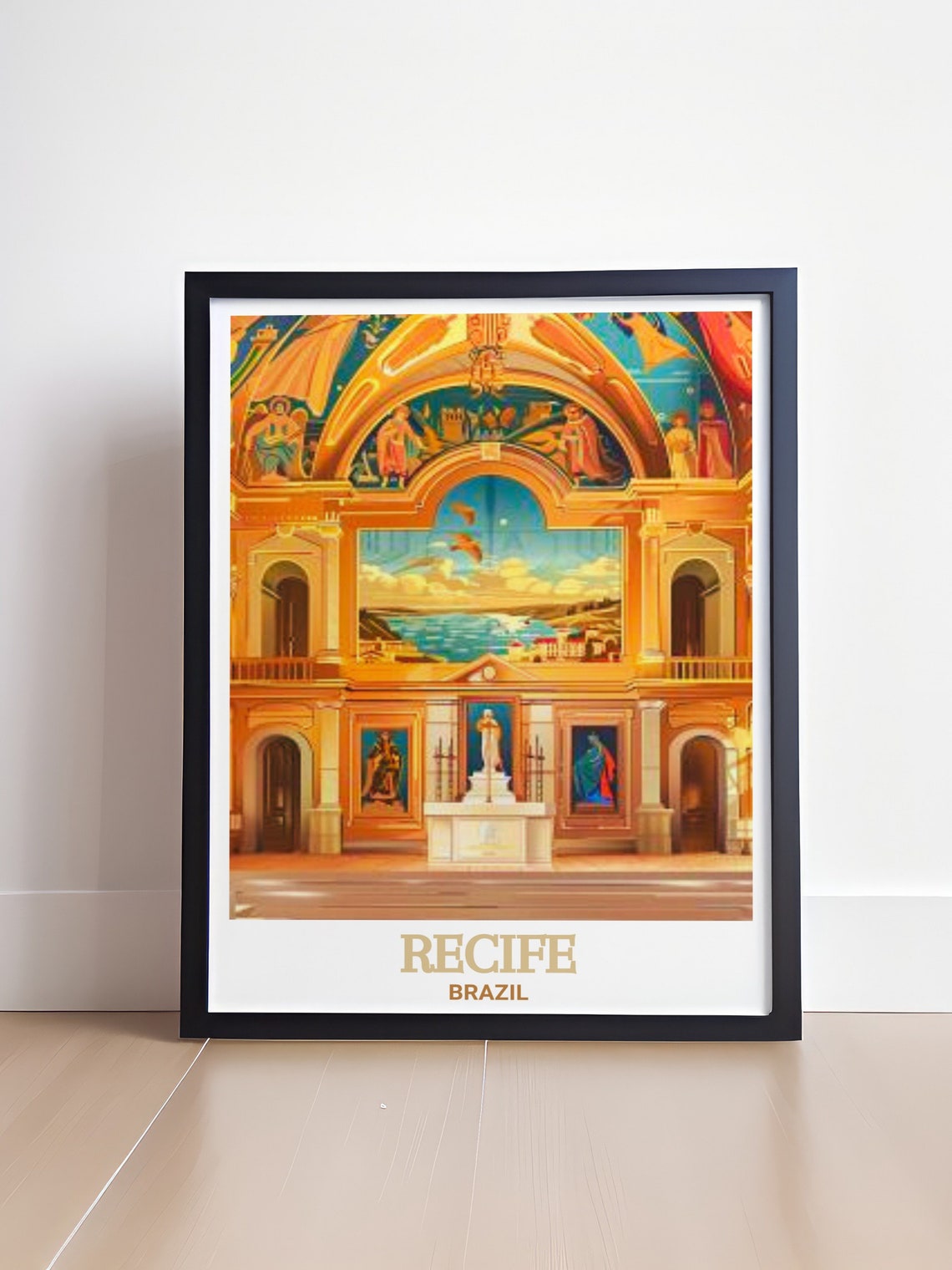 Recife Brazil Capela Dourada Golden Baroque Chapel Interior Poster - Image 4