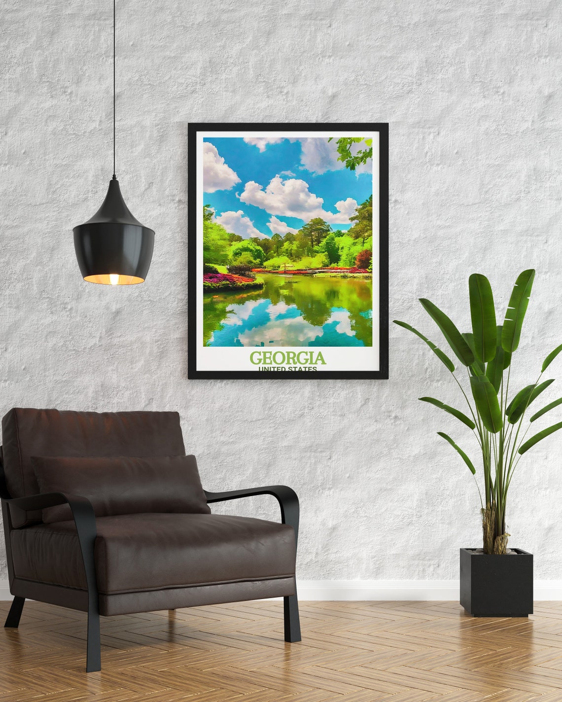 Callaway Gardens Lake Reflection in Georgia Spring Travel Poster - Image 2