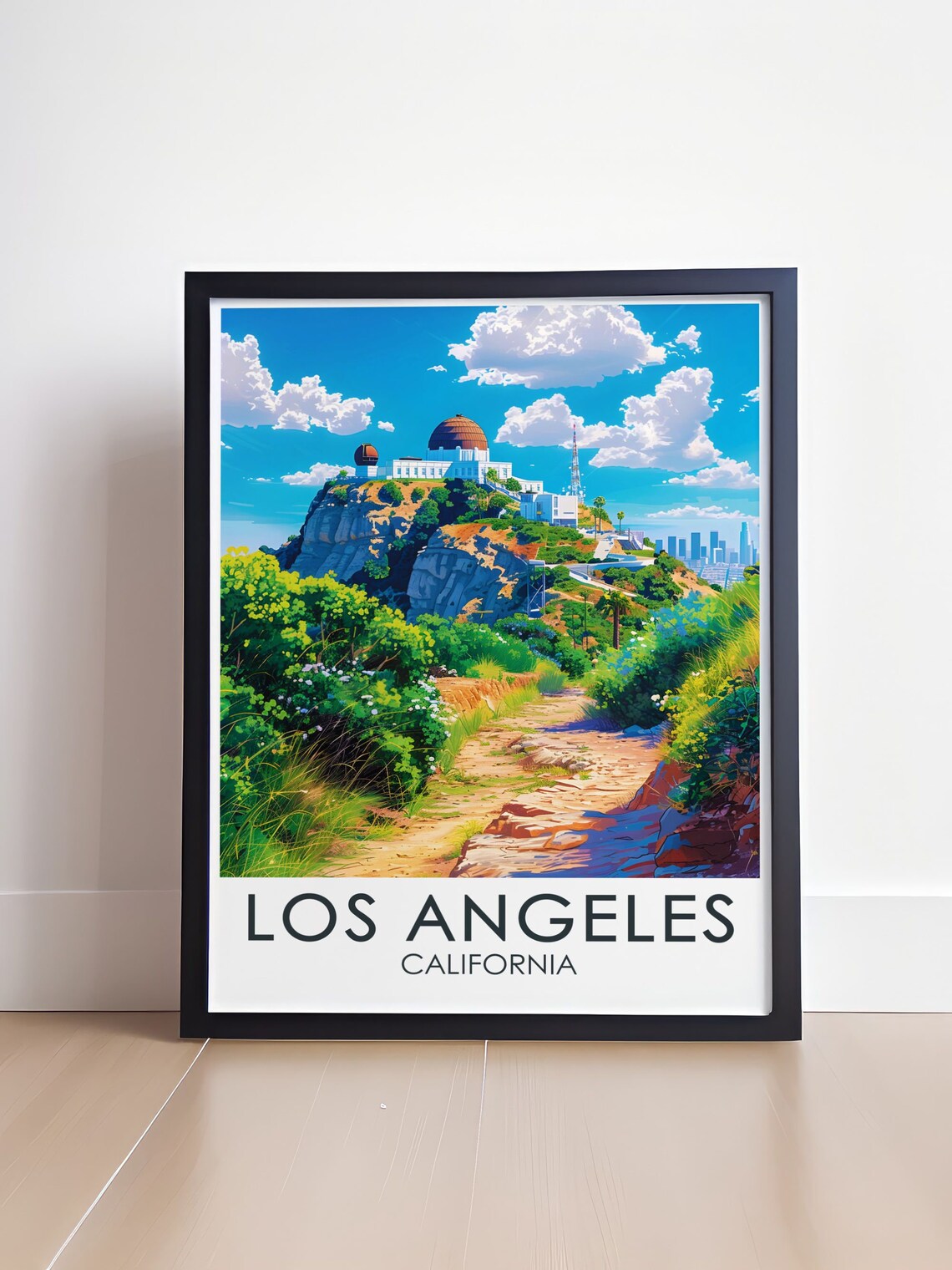 Los Angeles Griffith Observatory Hilltop City Skyline Travel Poster - Image 4