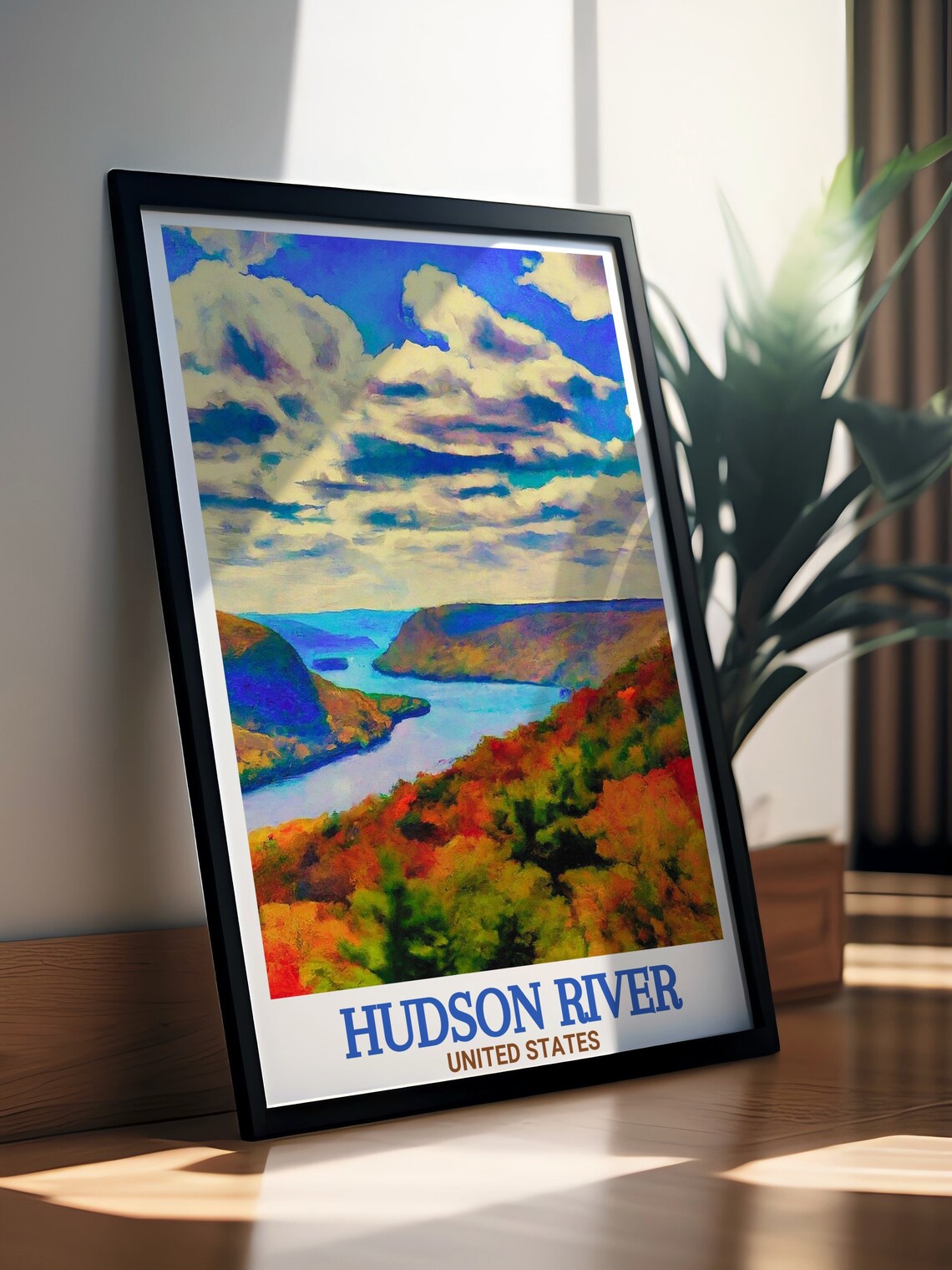 Hudson Highlands Fall Foliage Valley Hudson River Travel Poster - Image 2