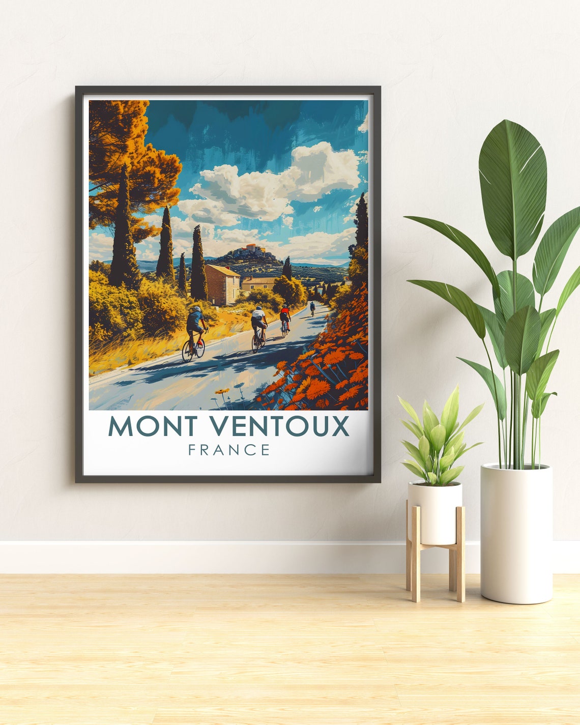 Mont Ventoux Print Bedoin Village Travel Poster France Travel Art Mont Ventoux And Bedoin Village Art French Travel Posters - Image 2