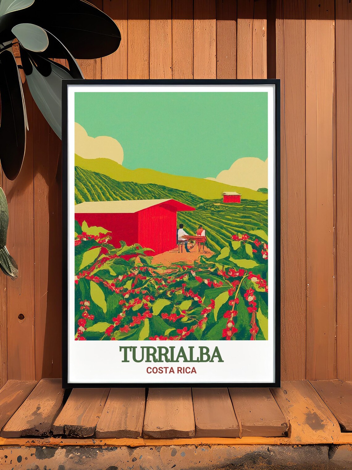Turrialba Costa Rica Coffee Farm Red Barn Vintage Travel Poster - Image 4