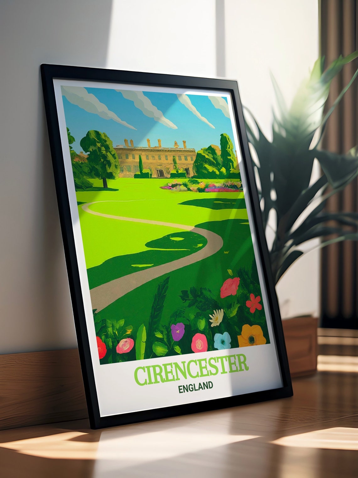 Cirencester Park Manor House And Gardens England Travel Poster - Image 2