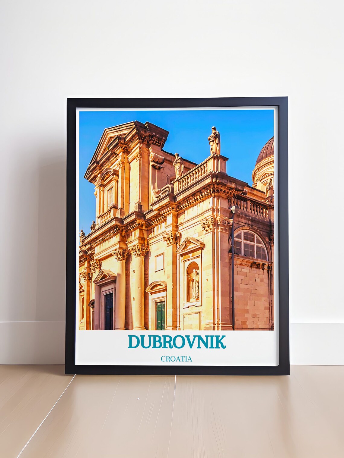 Dubrovnik Croatia Historic Stone Cathedral Facade Detail Poster - Image 4