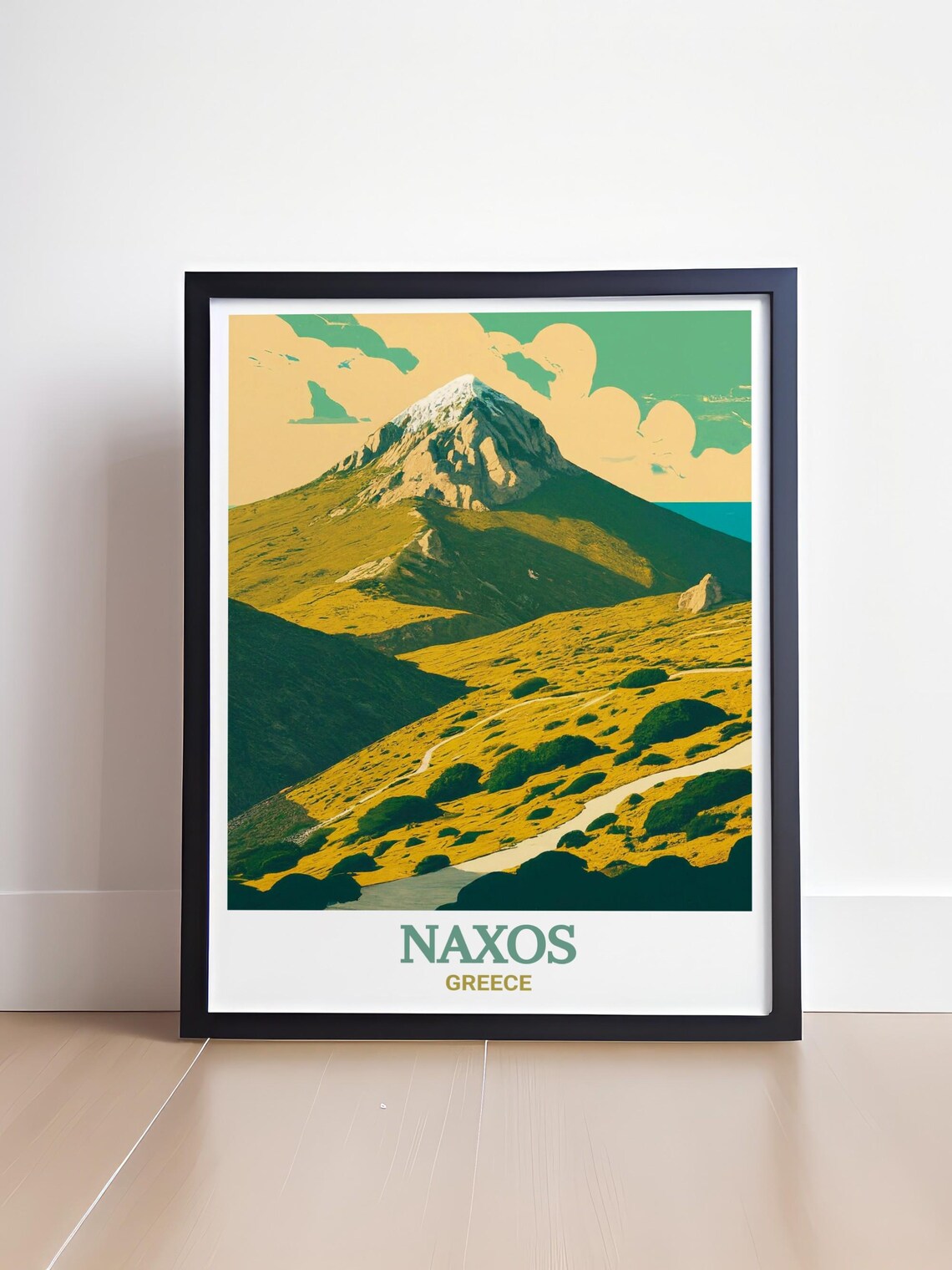 Naxos Greece Mount Zas Golden Mountain Hiking Trails View Poster - Image 3