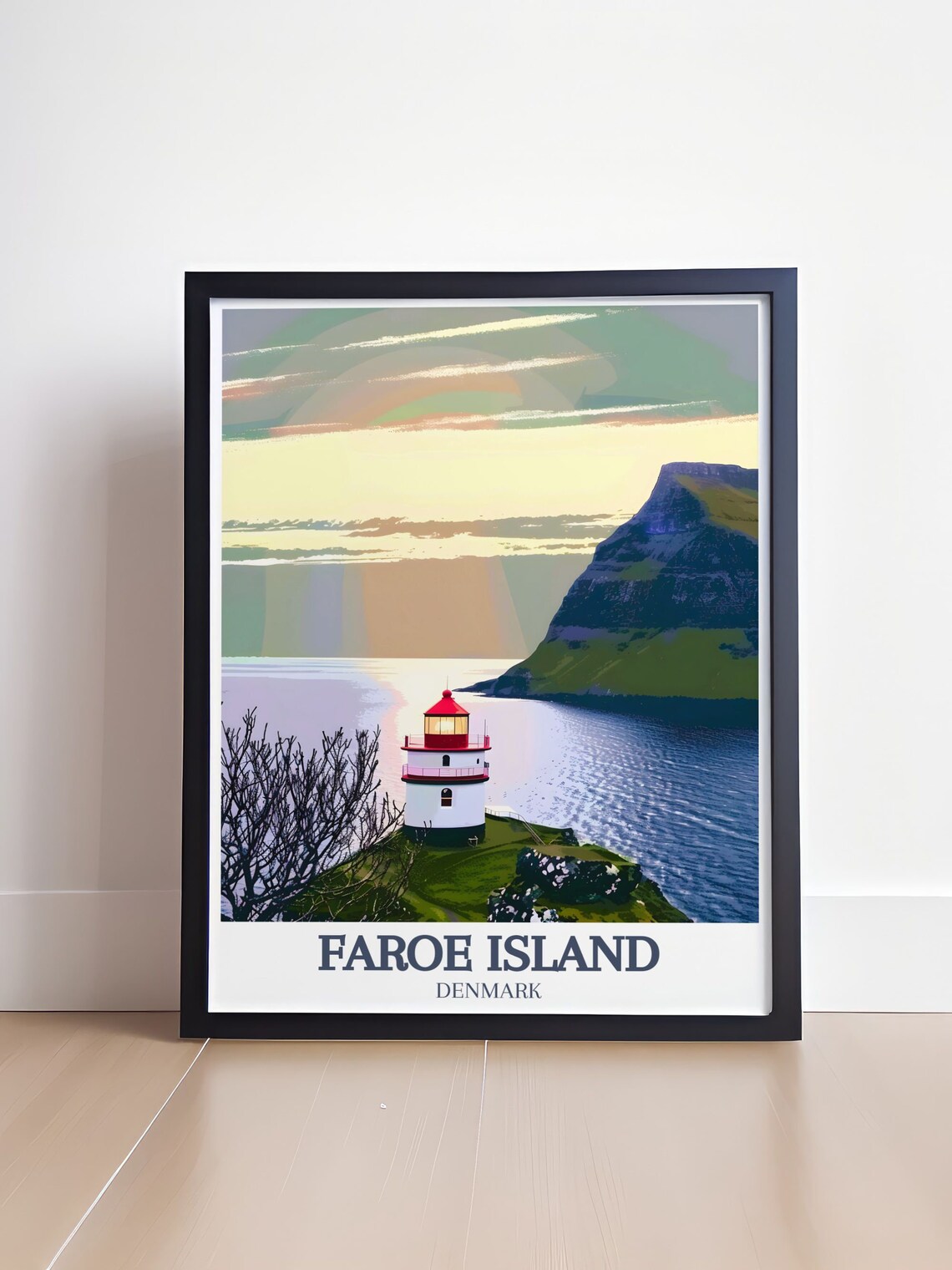 Faroe Island Kallur Lighthouse Sunset Ocean View Travel Poster - Image 4