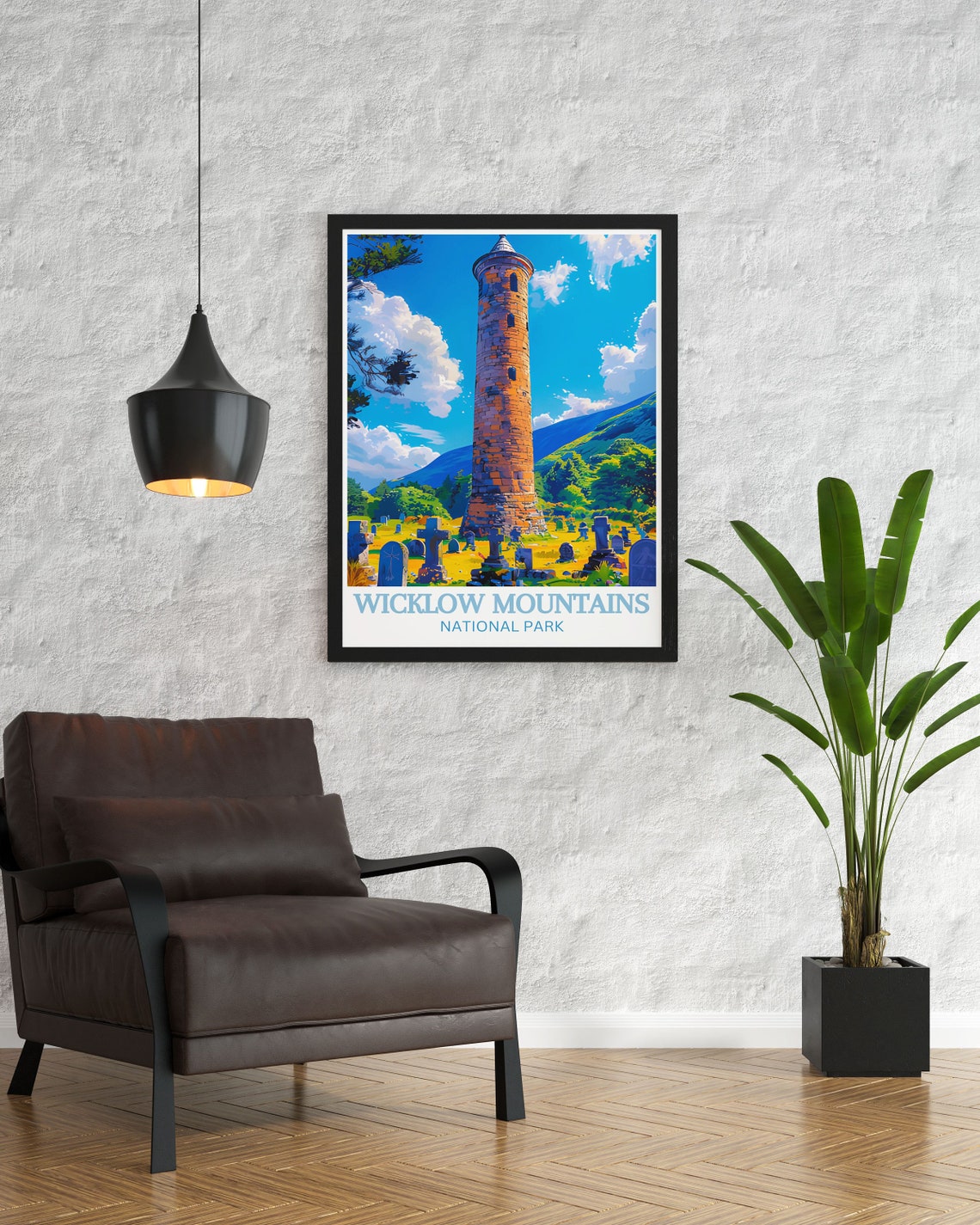 Wicklow Mountains National Park Round Tower Closeup Ireland Print - Image 3
