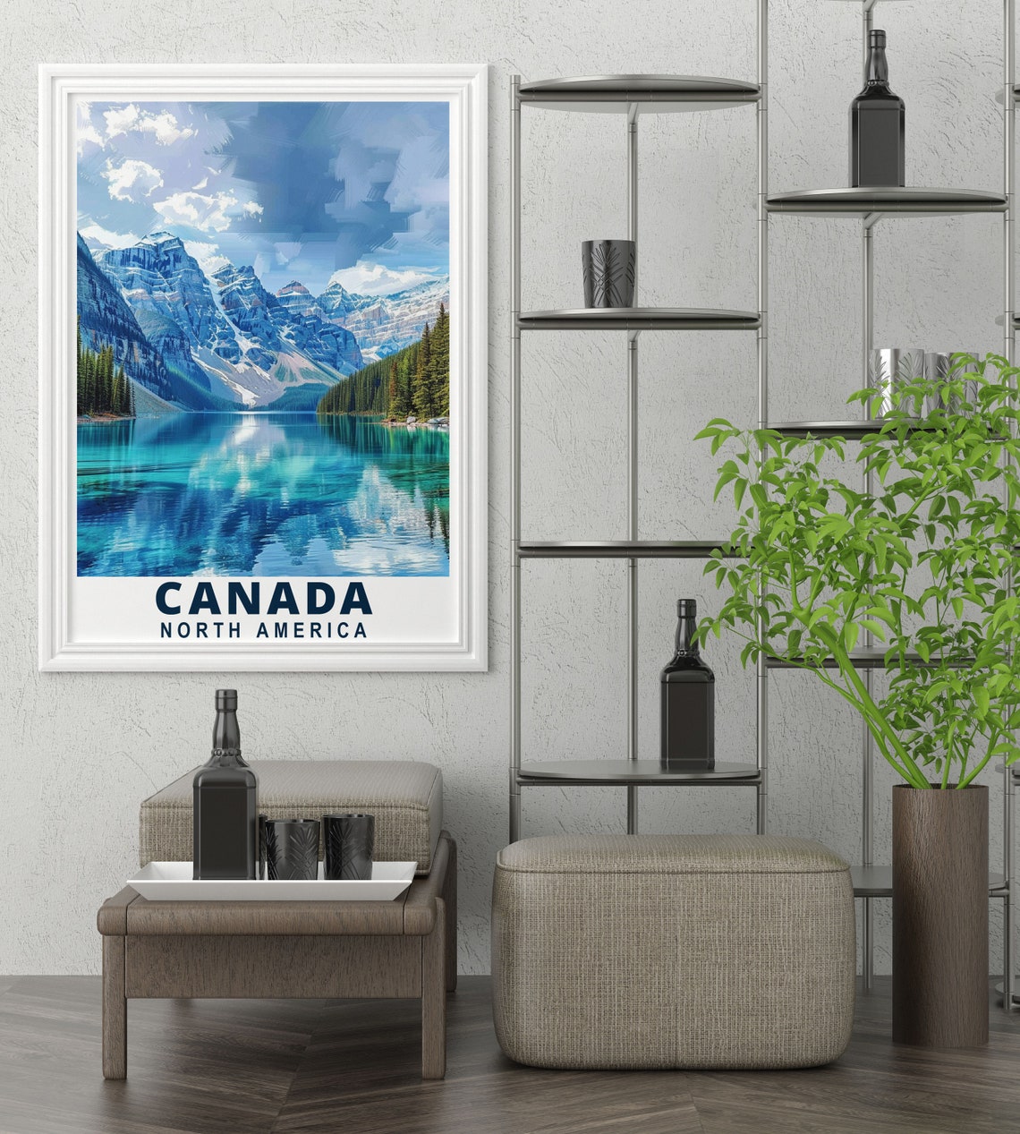 Canada Lake Louise Poster Jewel Of The Rockies Lake Louise Print Vibrant Canadian Landscape Decor Lake Louise Travel Art - Image 3