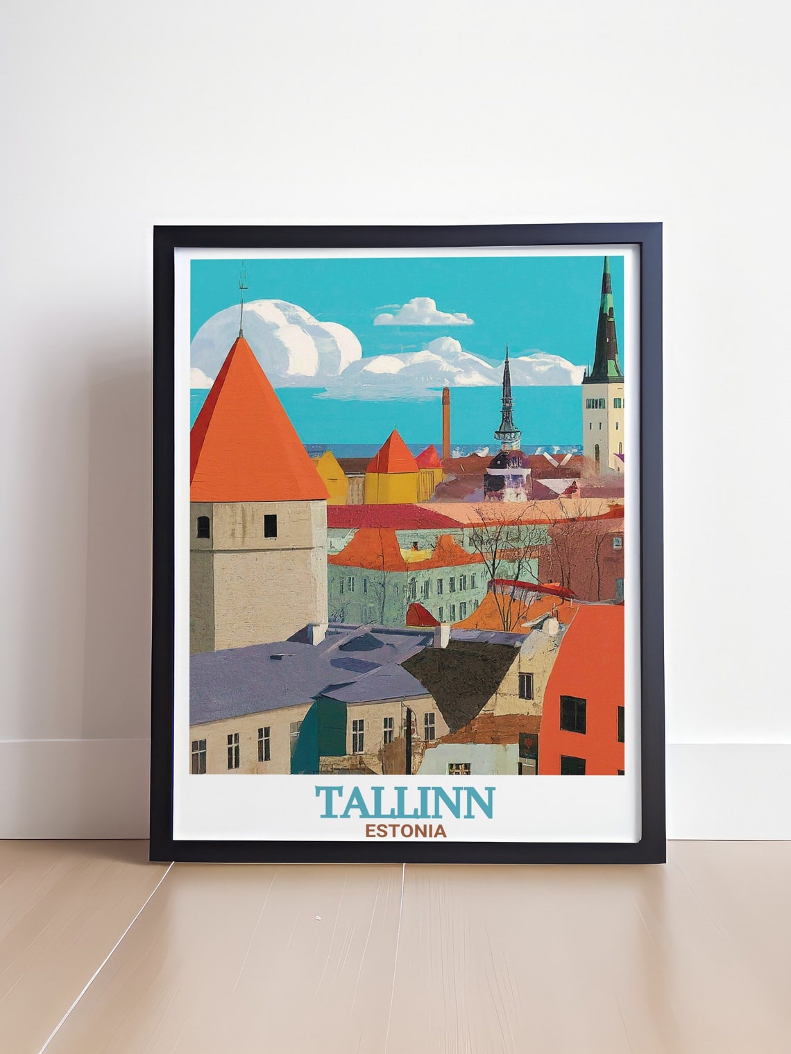 Tallinn Estonia Travel Print Tallinn Old Town Travel Poster Tallinn Old Town Travel Print Estonia Artwork Collection - Image 4