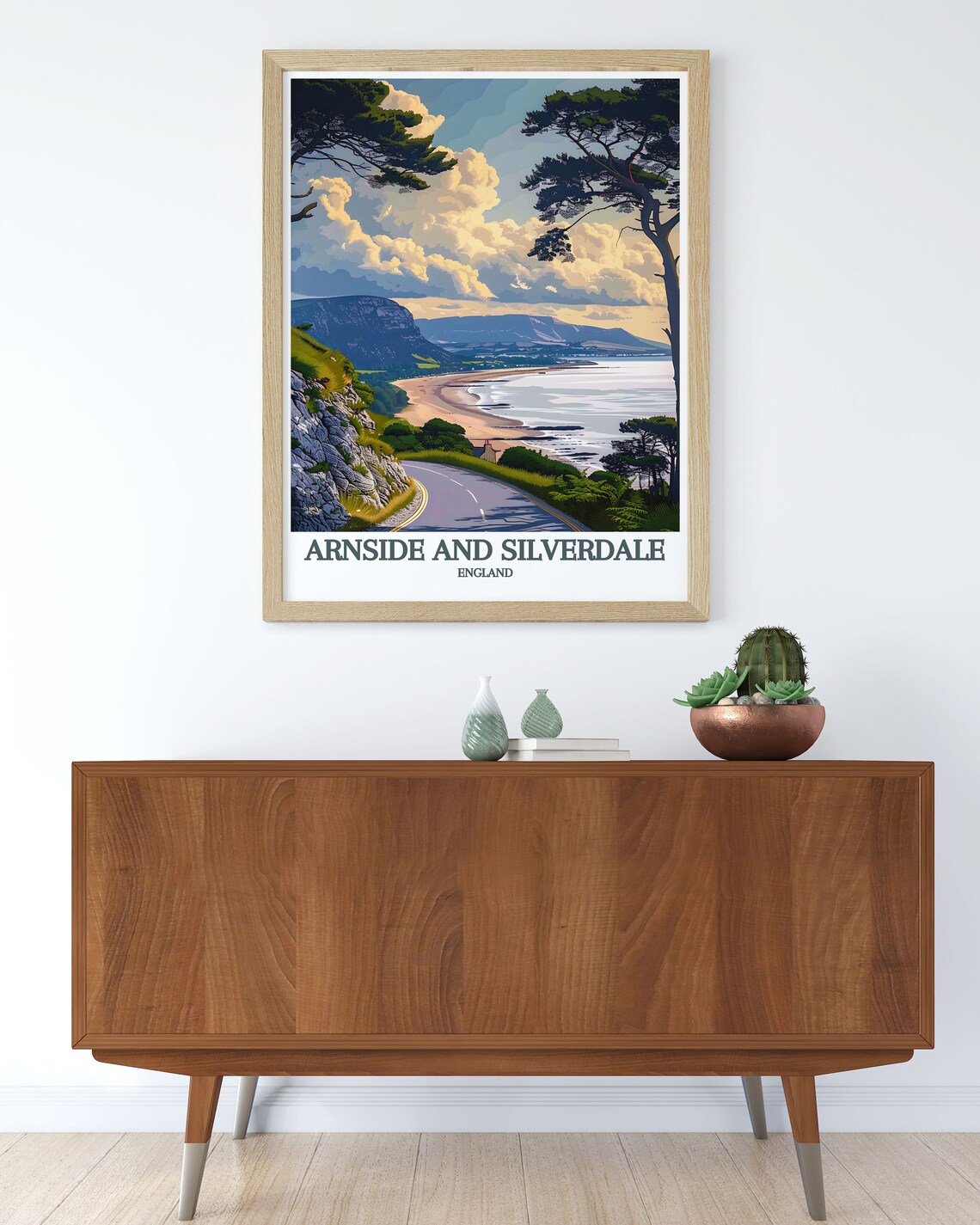 Arnside And Silverdale England Travel Poster Coastal Road Bay View - Image 2