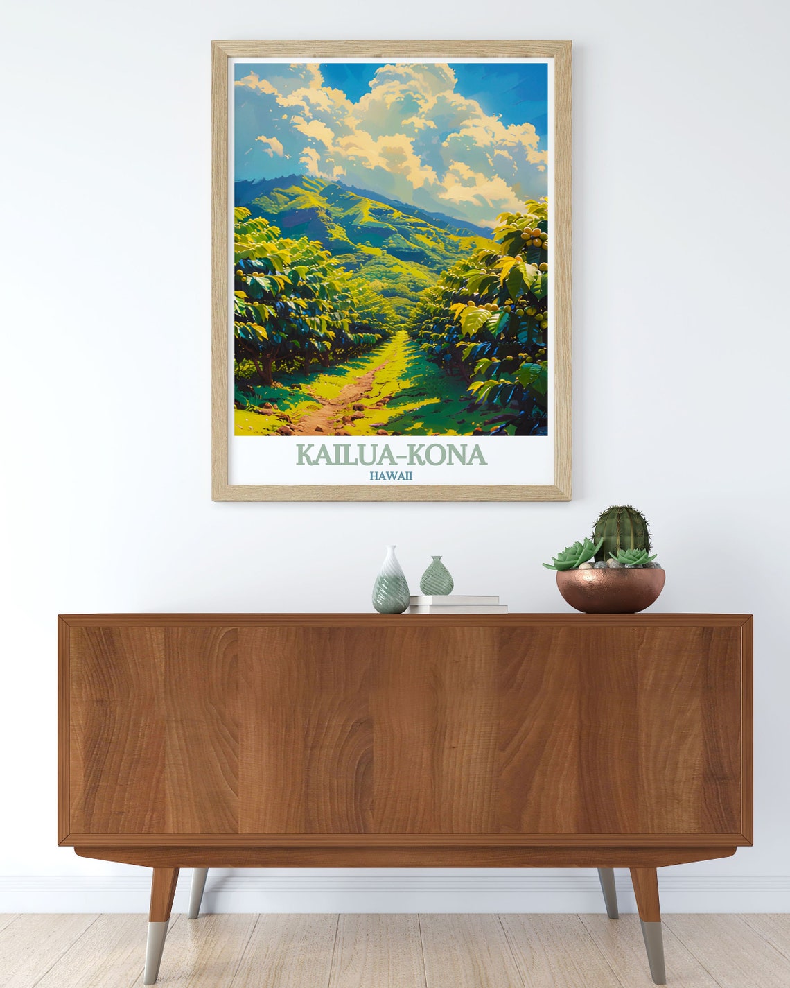 Kona Coffee Farms National Historical Park Poster Kailuakona Travel Art Hawaii Prints Kailua Kona Travel Art - Image 2