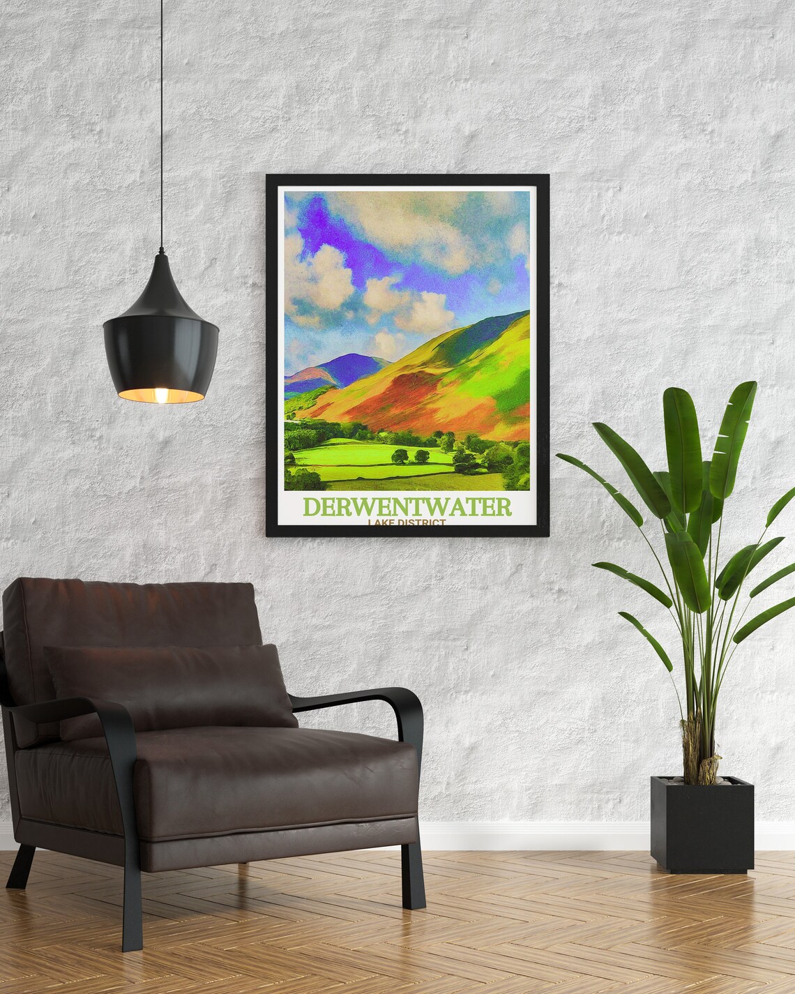 Derwentwater Lake District Catbells Fells Colorful Hills Poster - Image 2