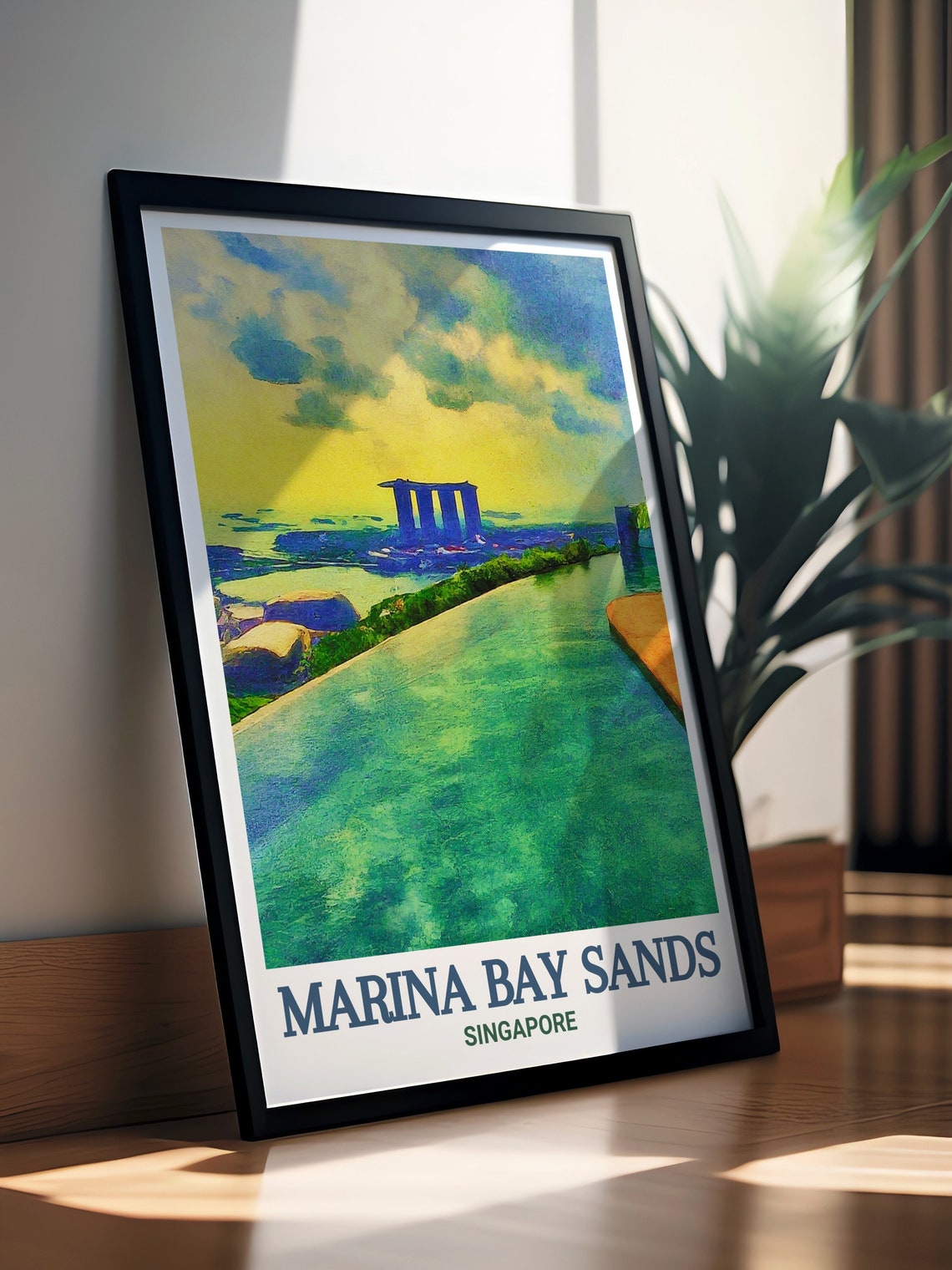 Marina Bay Sands Infinity Pool Sunset Singapore Travel Poster - Image 3