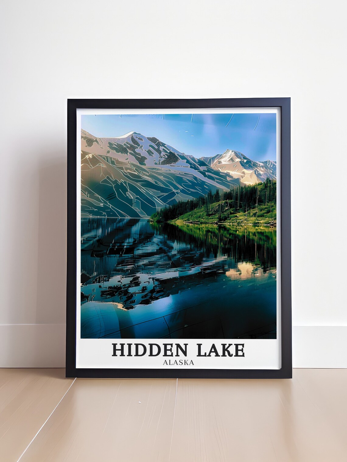 Hidden Lake Alaska Mountain Peak Reflection Scenic Travel Poster - Image 4