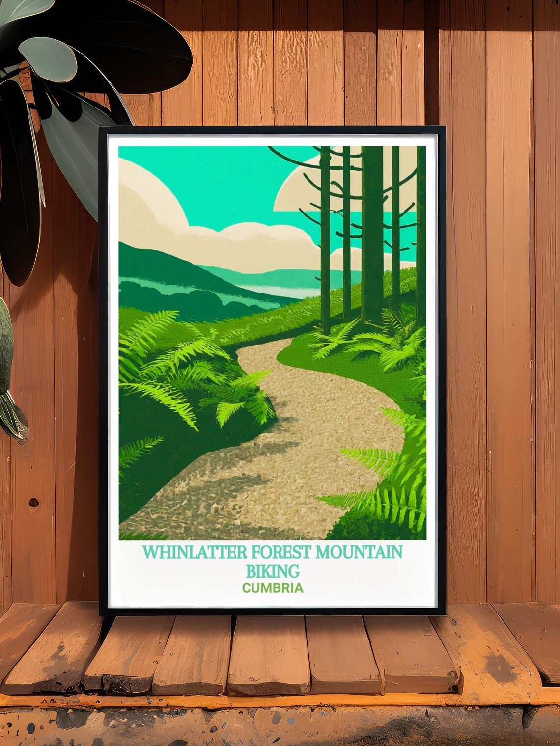 Lush Whinlatter Forest Mountain Biking Cumbria Fern Trail Poster - Image 3