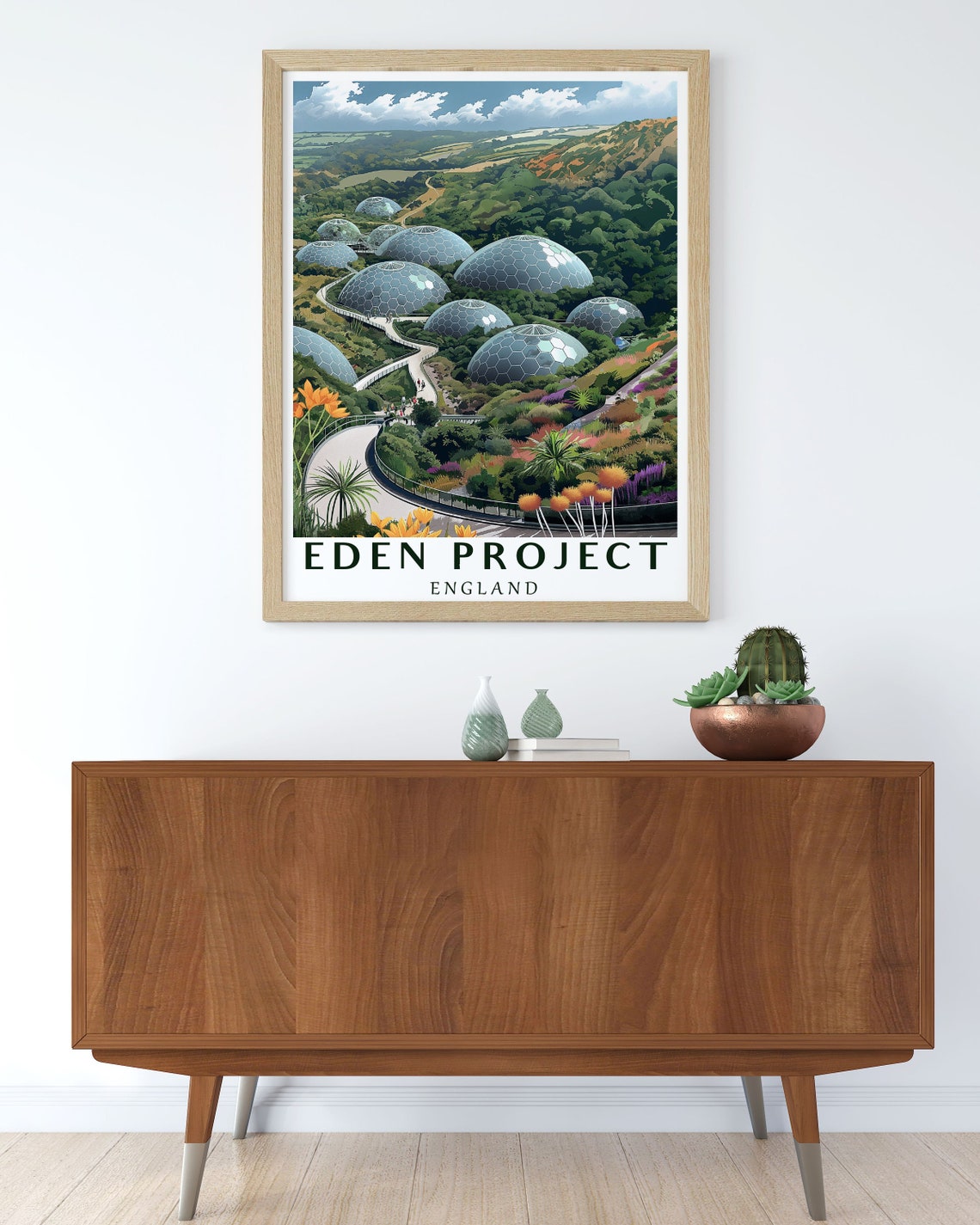 Eden Project Geodesic Domes Cornwall England Travel Art Poster - Image 2