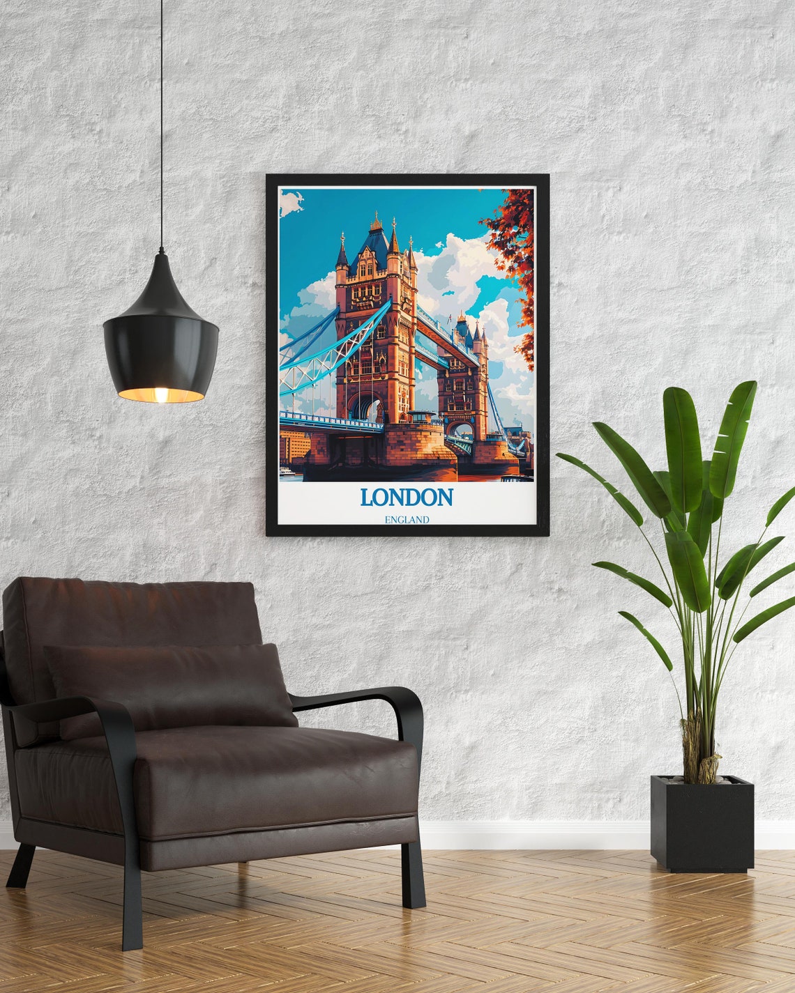 London England Tower Bridge River Thames Bright Daytime Poster - Image 2
