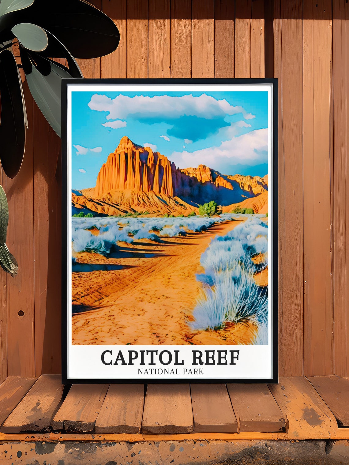 Capitol Reef Navajo Sandstone Cliffs Desert Trail National Park Poster - Image 2
