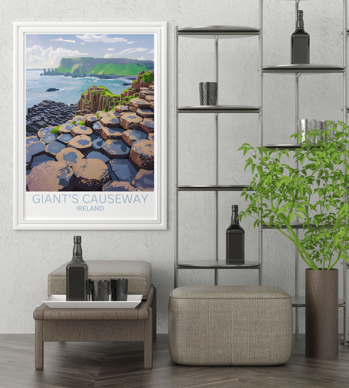 Giant's Causeway Ireland Basalt Sea Columns Coastal Travel Poster - Image 4