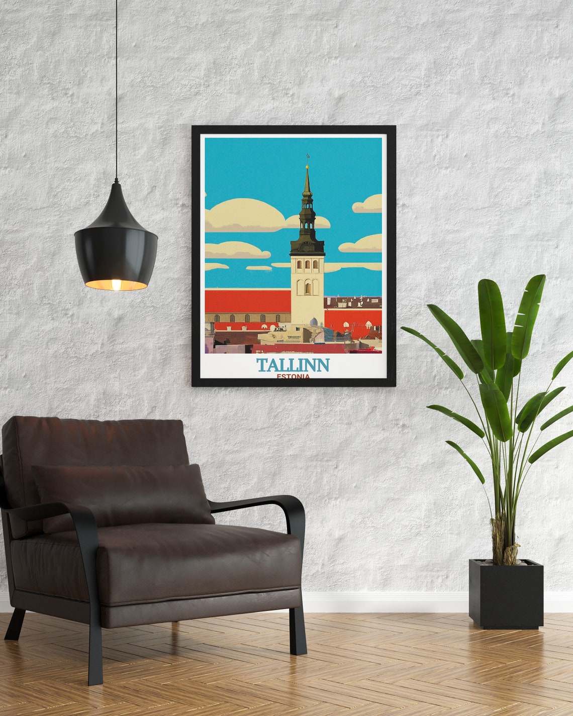 Tallinn Estonia Toompea Castle Historic Tower Skyline Travel Poster - Image 3