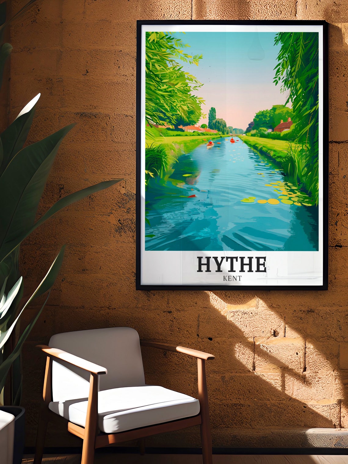 Hythe Travel Poster Hythe Military Canal Old Cliff Line Art Hythe Military Canal And Old Cliff Line Artwork Hythe Travel Print - Image 2