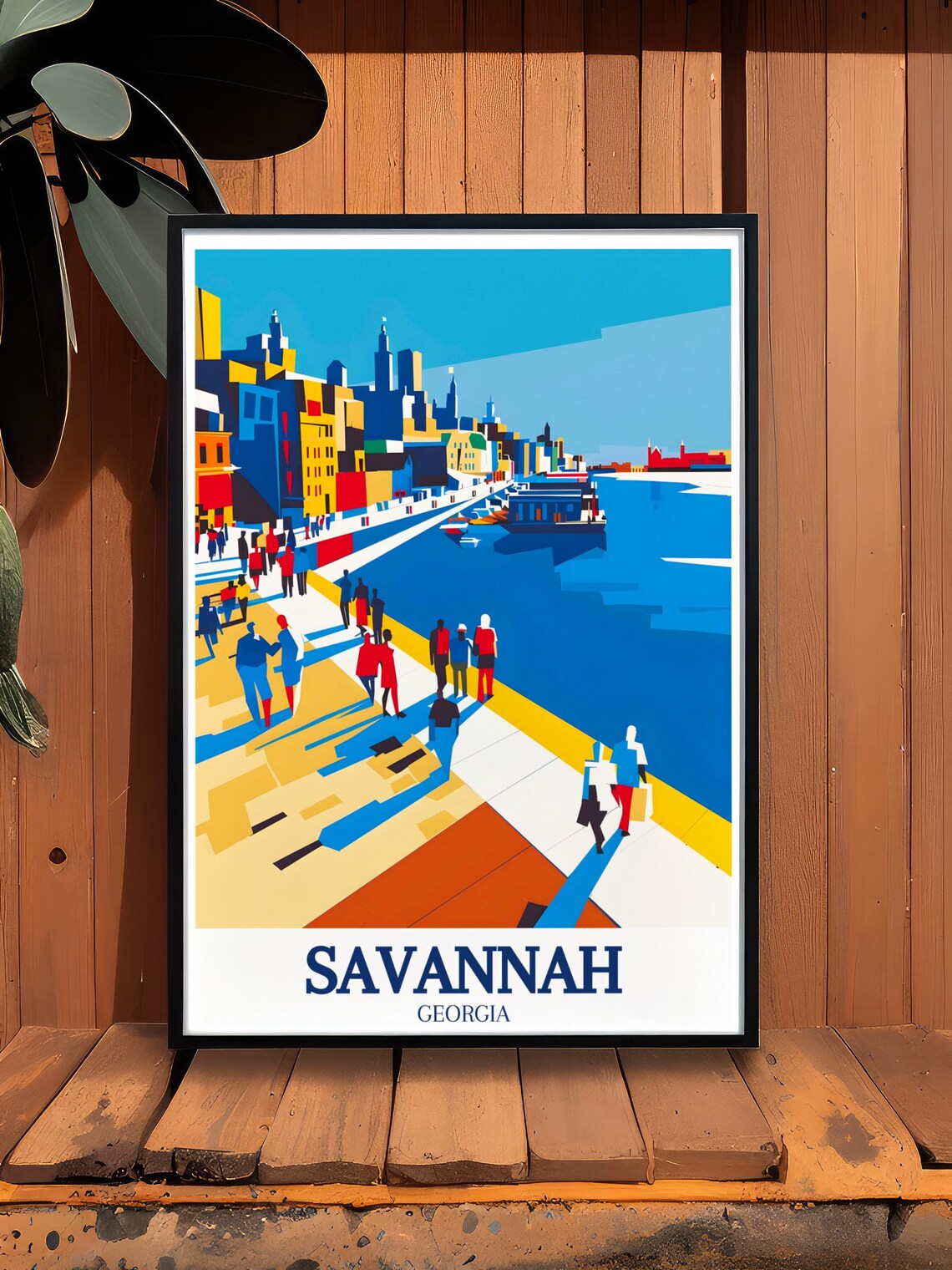 Savannah Georgia River Street Waterfront Colorful City Poster - Image 2