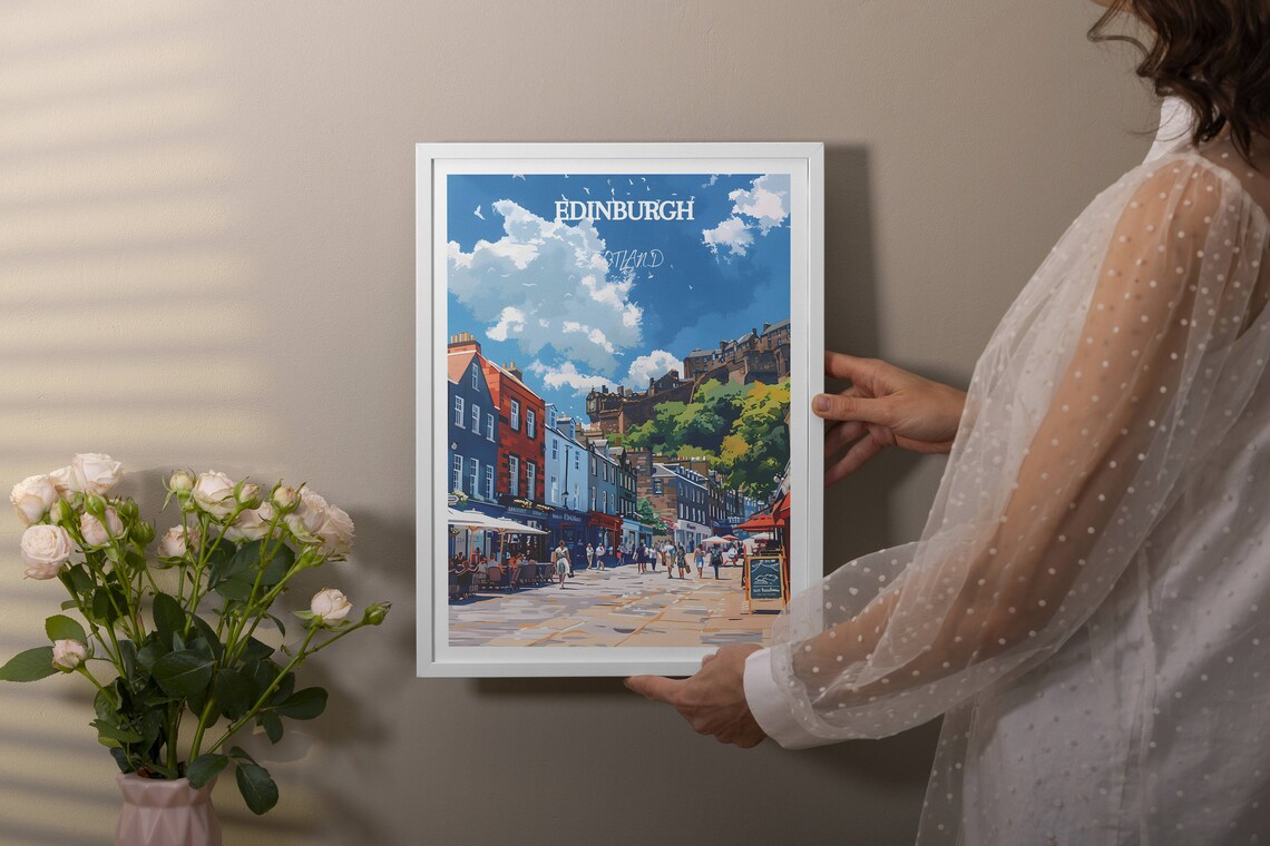 Edinburgh Royal Mile Street Scene with Castle Scotland Poster - Image 4