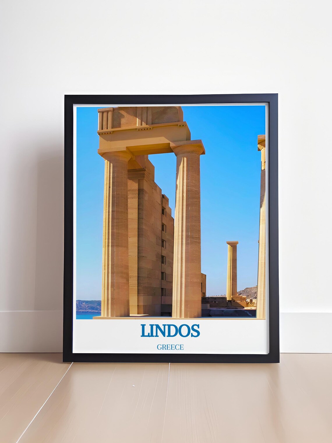 Lindos Temple of Athena Columns Aegean View Greece Photo Poster - Image 4